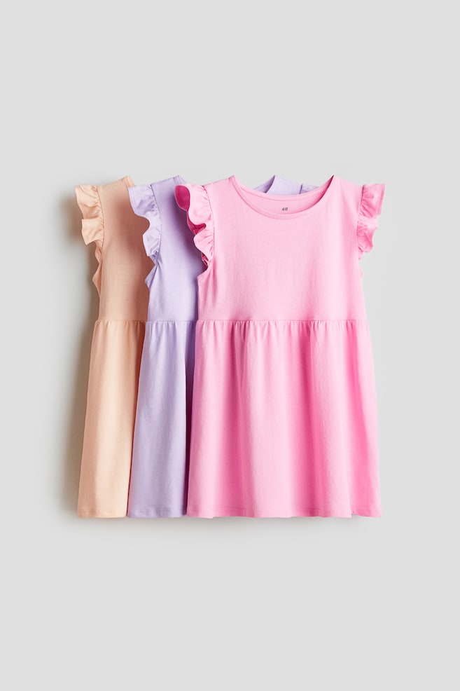 3er-Pack Jerseykleider - Rosa/Lila - 1