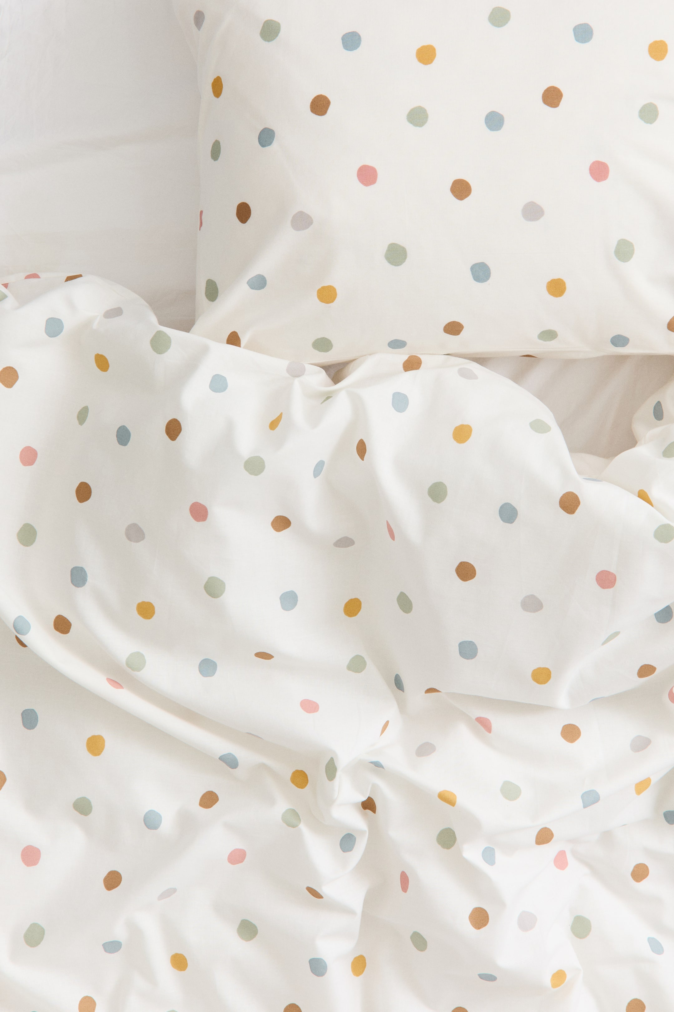 Grotere afbeelding bekijken: Katoenen dekbedset - eenpersoons - Wit/stippen - HOME | H&M NL 3