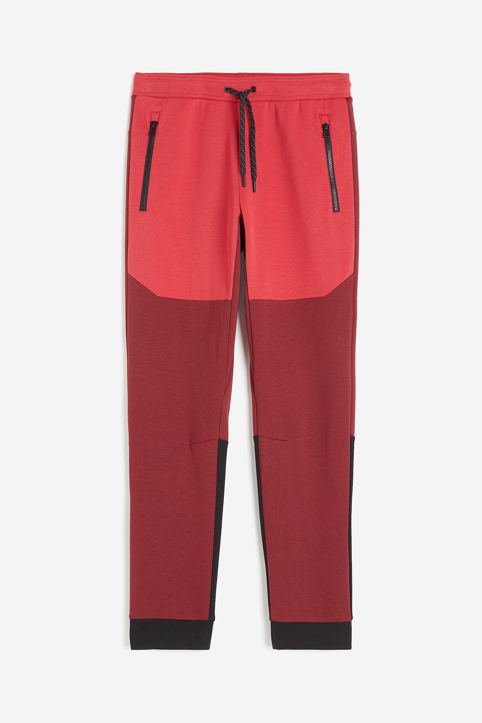 DryMove™ Zip Pocket Tapered Tech Joggers - Dark red/Block colour/Black/Light grey marle - 1