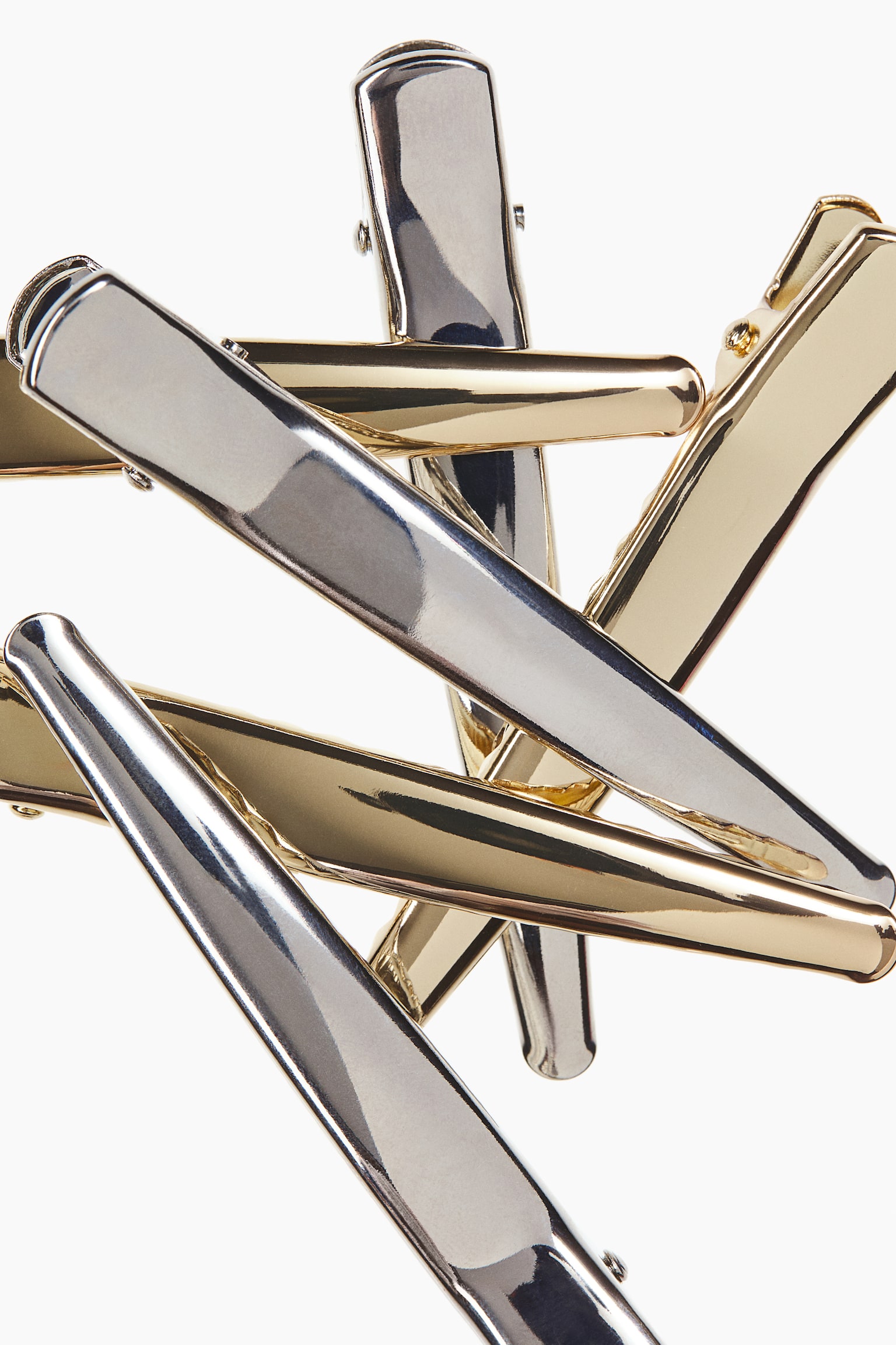 Женские аксессуары для волос H&M 6-Pack Hairstyling Clips, цвет: Золотой / Серебряный — фото 2