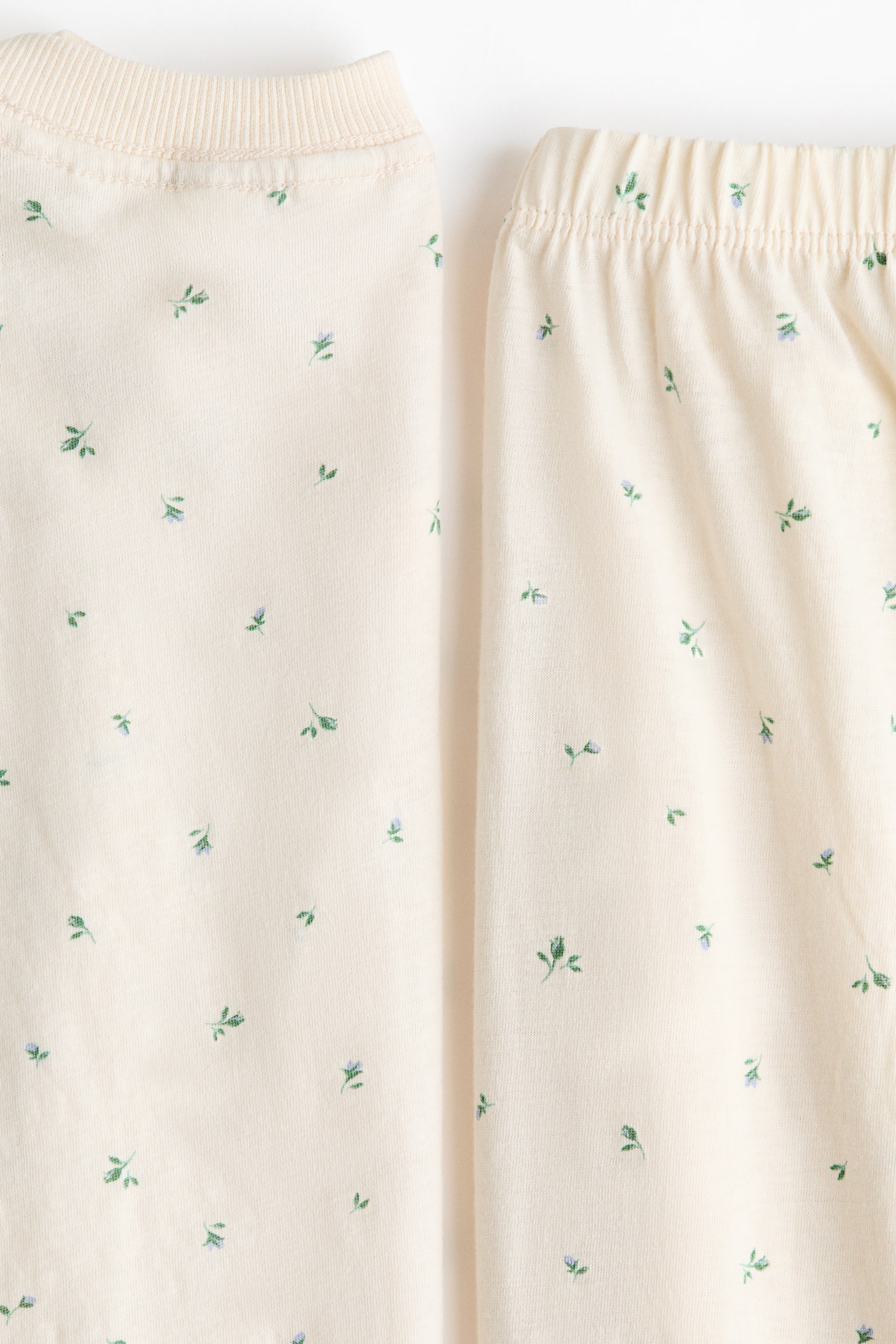 MAMA Before & After Cotton pyjamas - Cream/Blue floral/Light pink/Hearts - 6