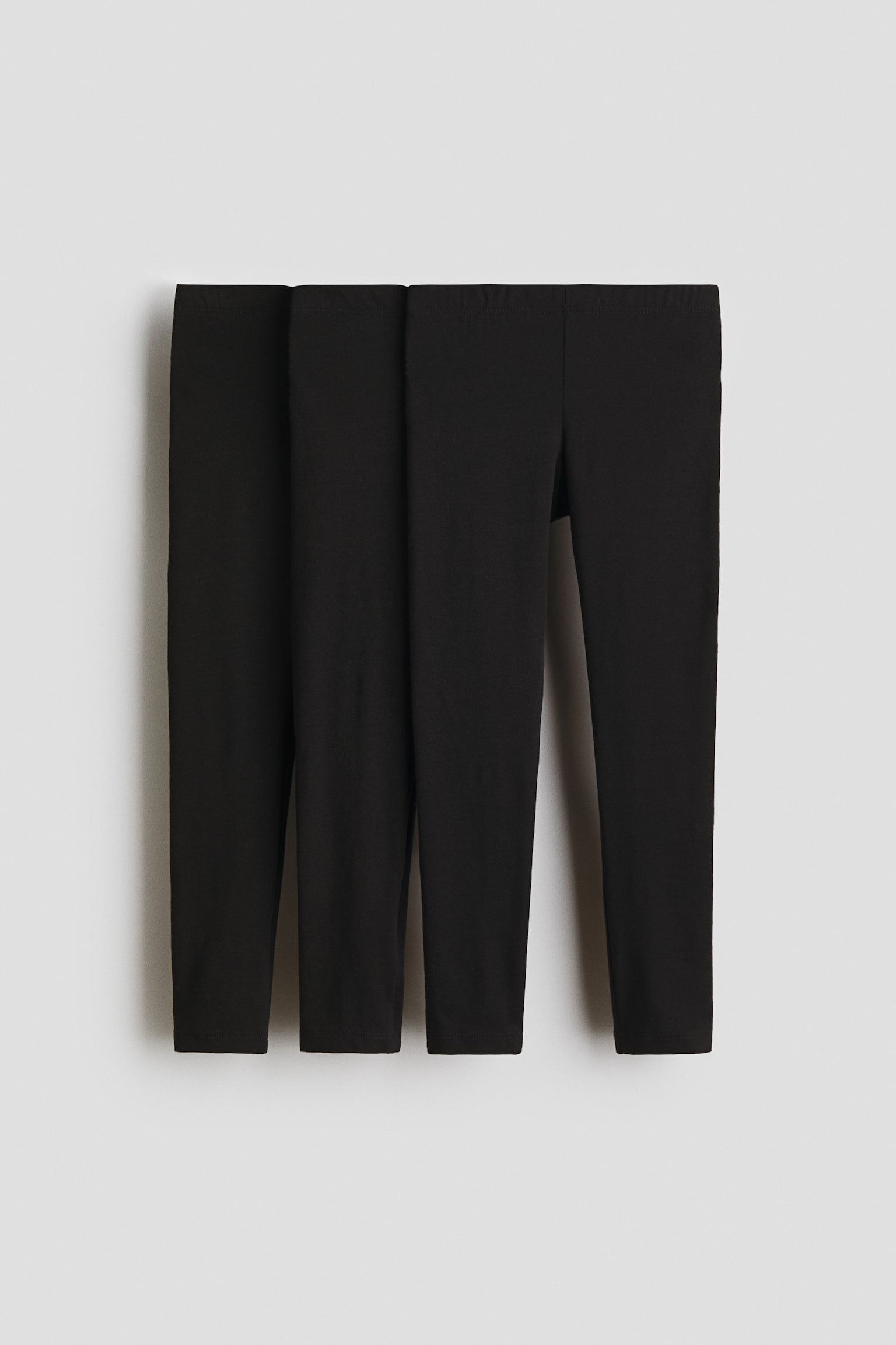코튼 저지 레깅스 3피스 세트 - 블랙