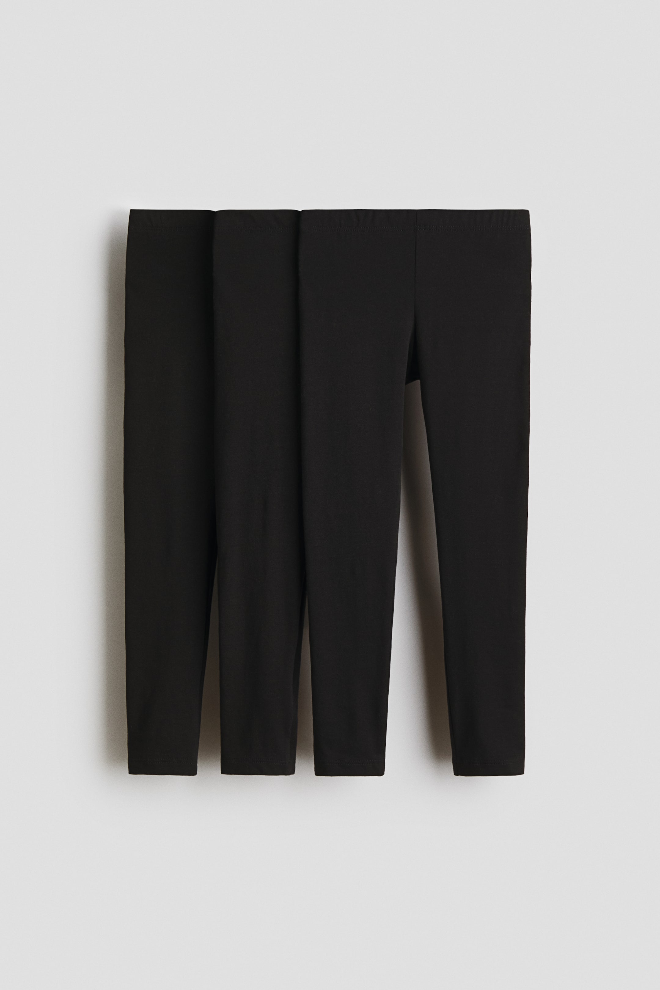 이미지 확대 보기: 코튼 저지 레깅스 3피스 세트 - 블랙 - Kids | H&M KR 1