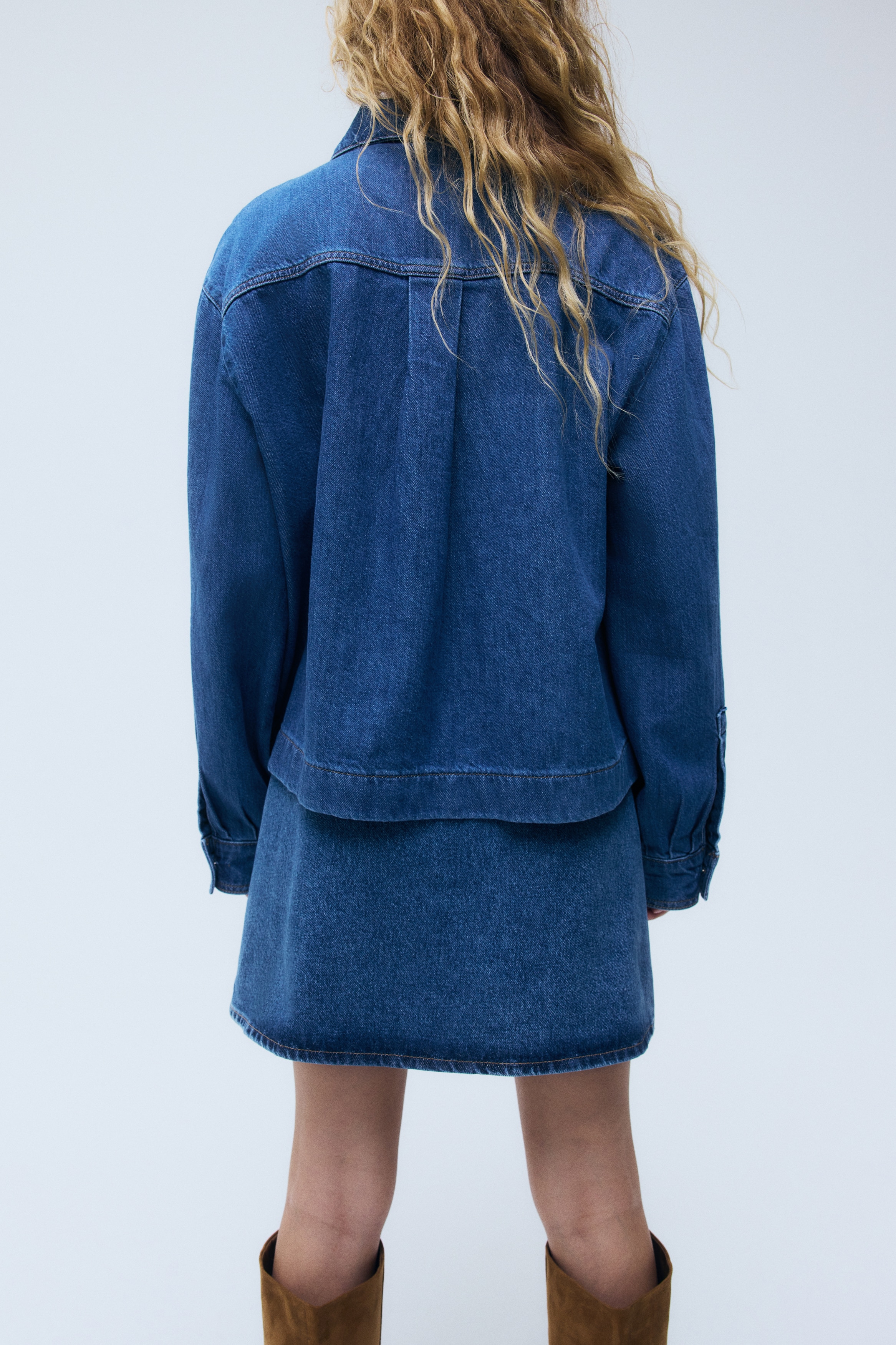 Denim popover shirt