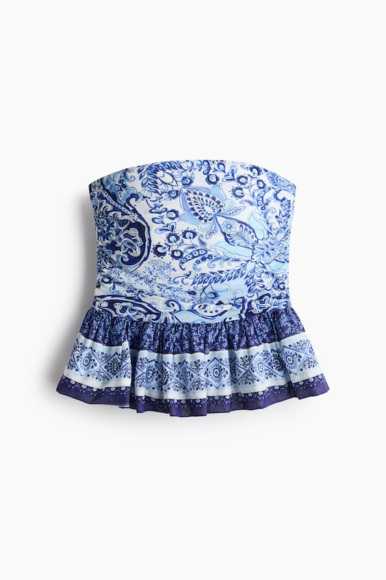 Женские топы H&M Ruffle-Trimmed Bandeau Top