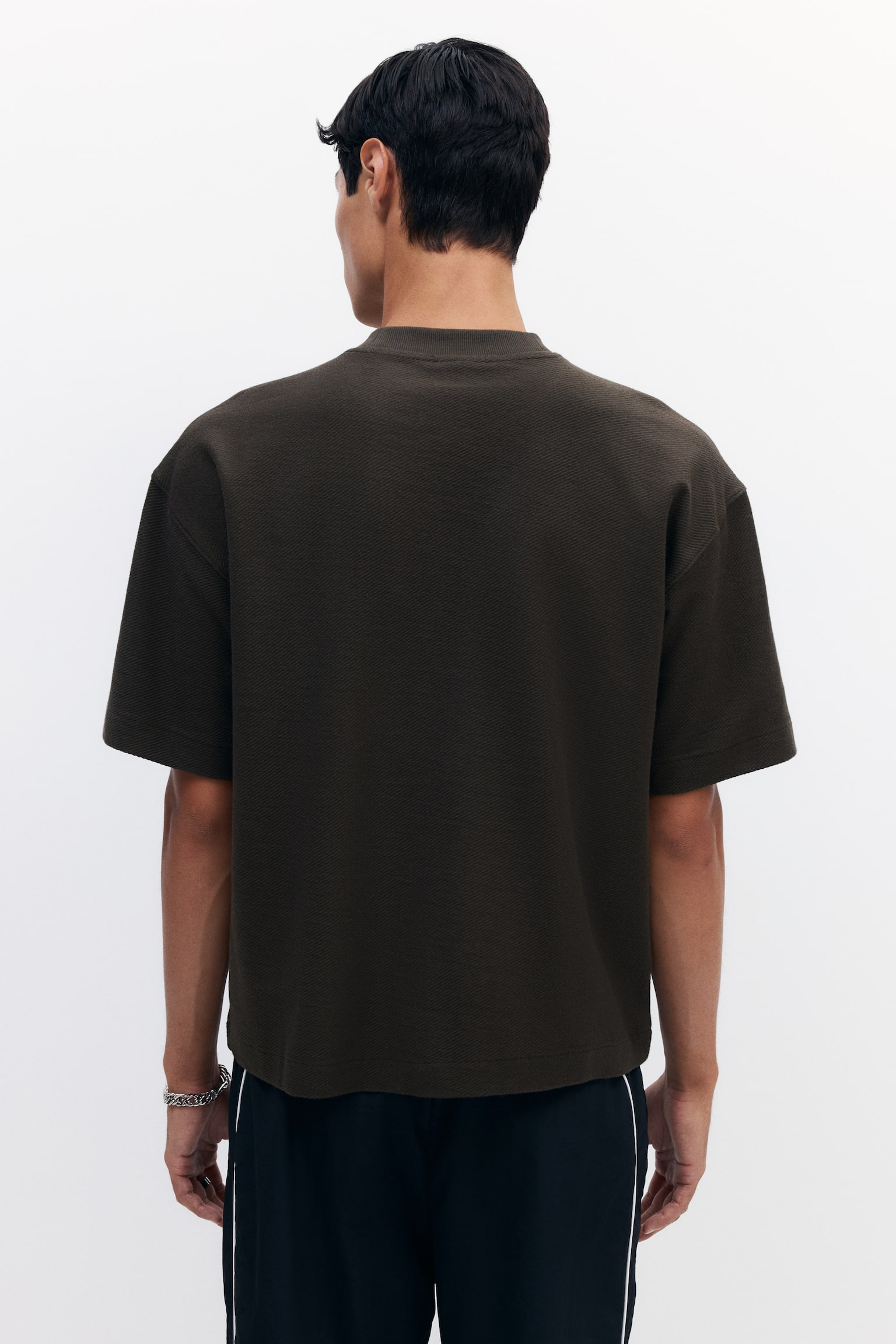 Playera Oversized Fit - Verde caqui oscuro/Negro/Blanco - 4