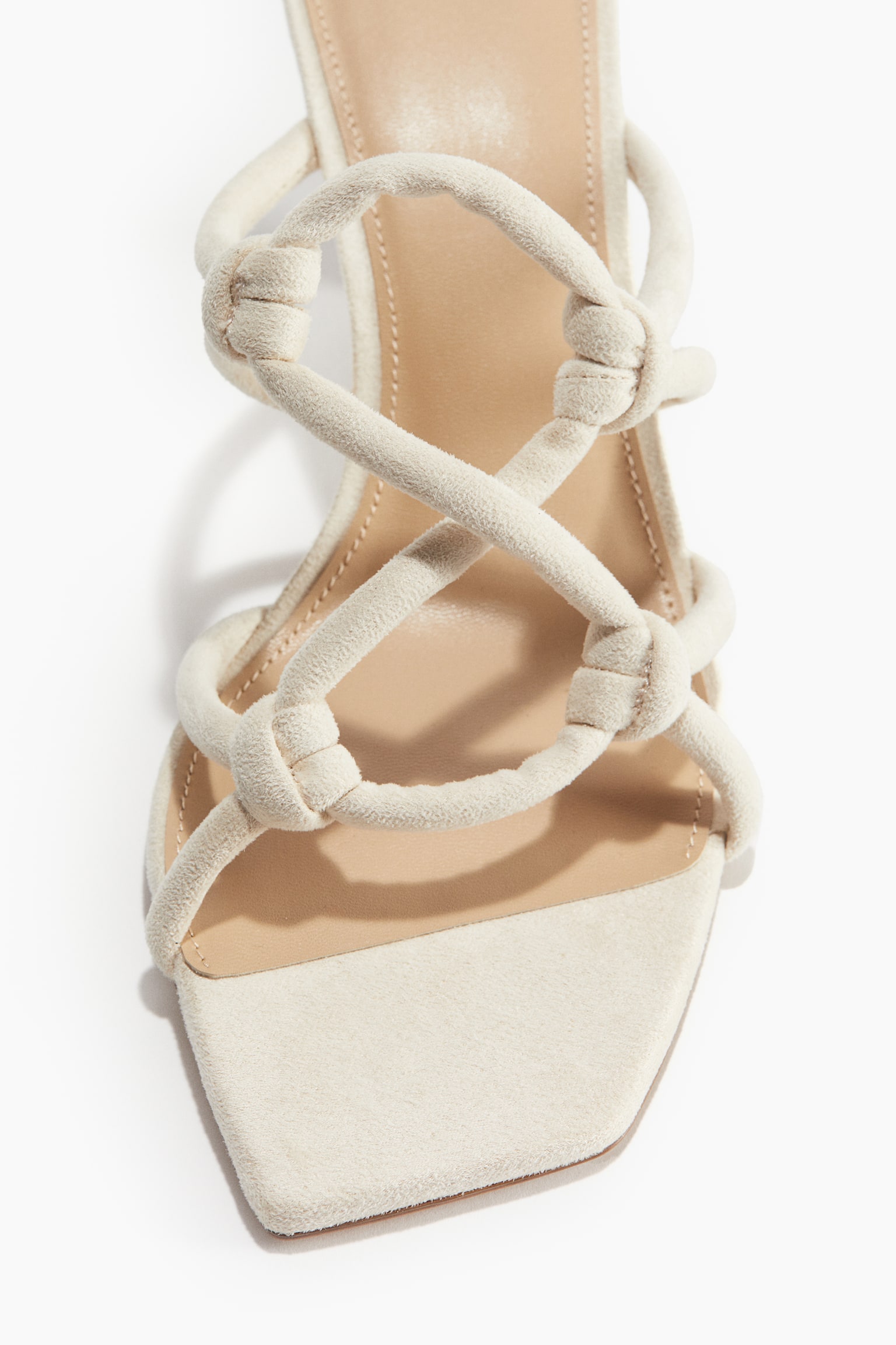 Heeled Strappy Sandals - Light beige/Black - 4