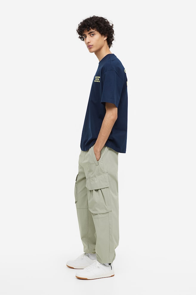 Relaxed Fit Nylon cargo trousers - Light sage green/Black - 6