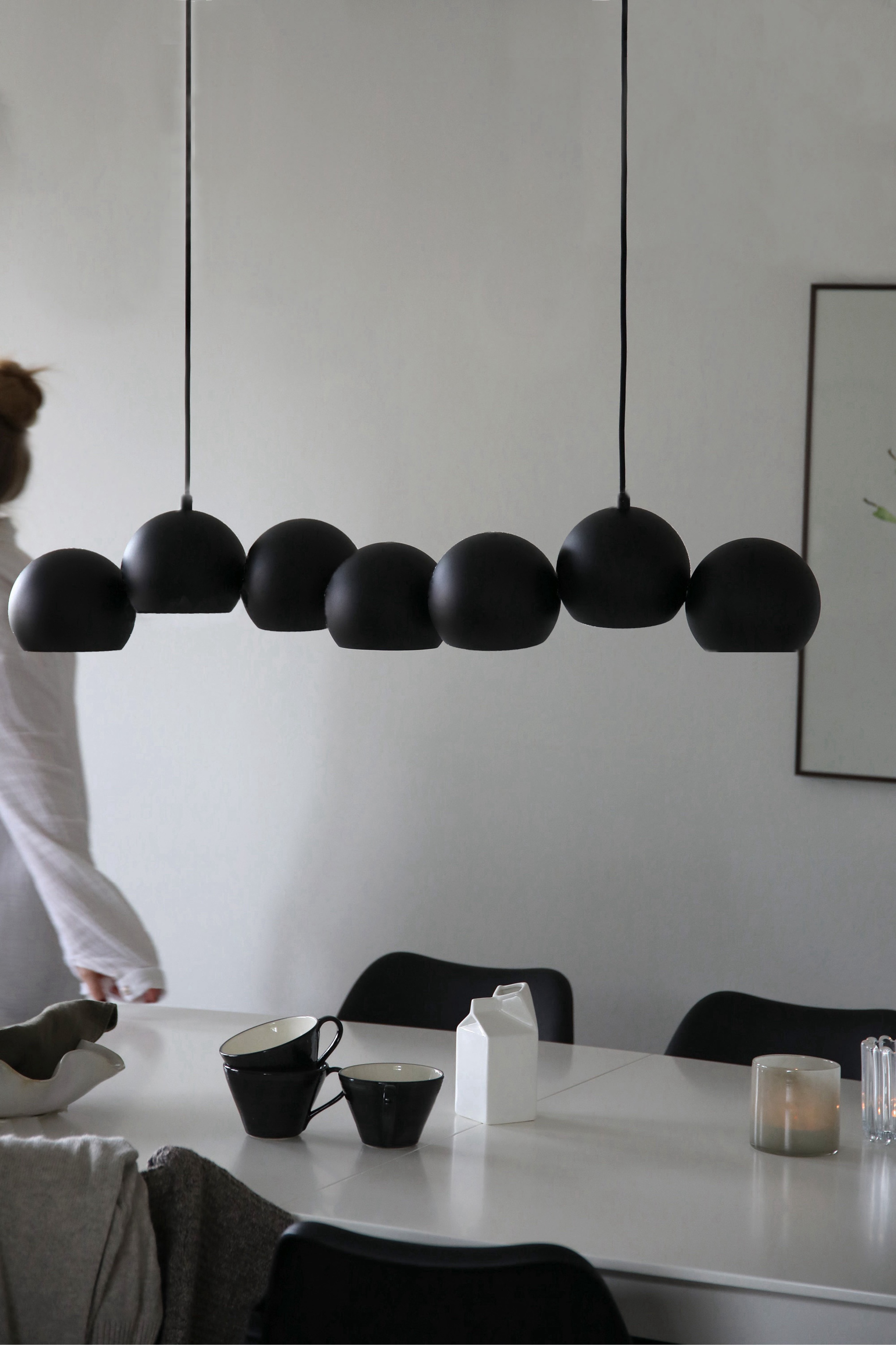 Cupolo Lámpara De Techo - Negro/Blanco