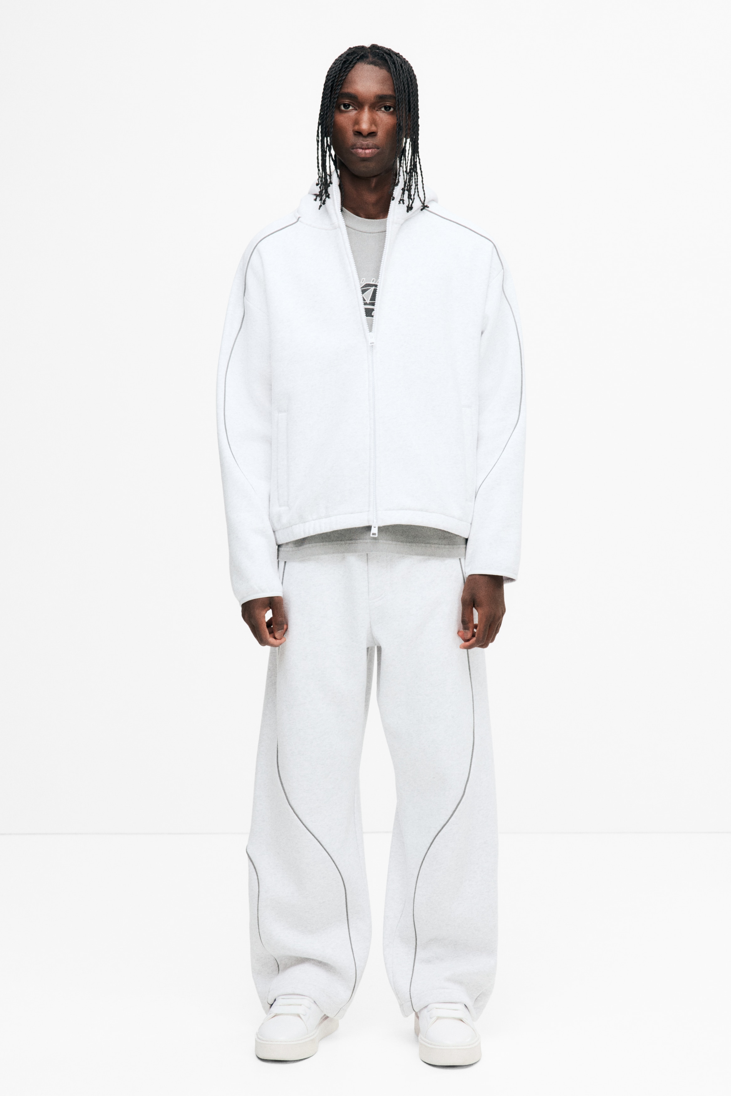 Men's Light gray melange Loose-Fit Hooded Jacket | H&M CA