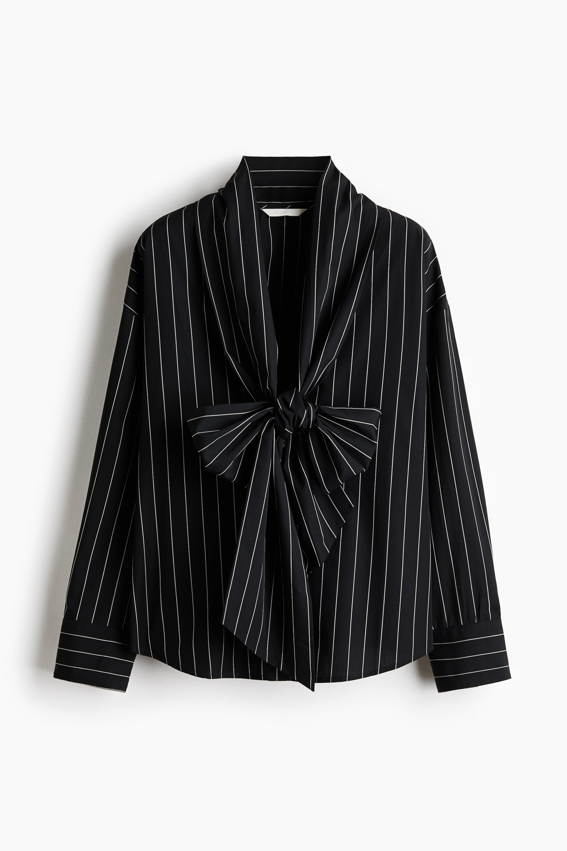 Cotton Blouse with Scarf Collar