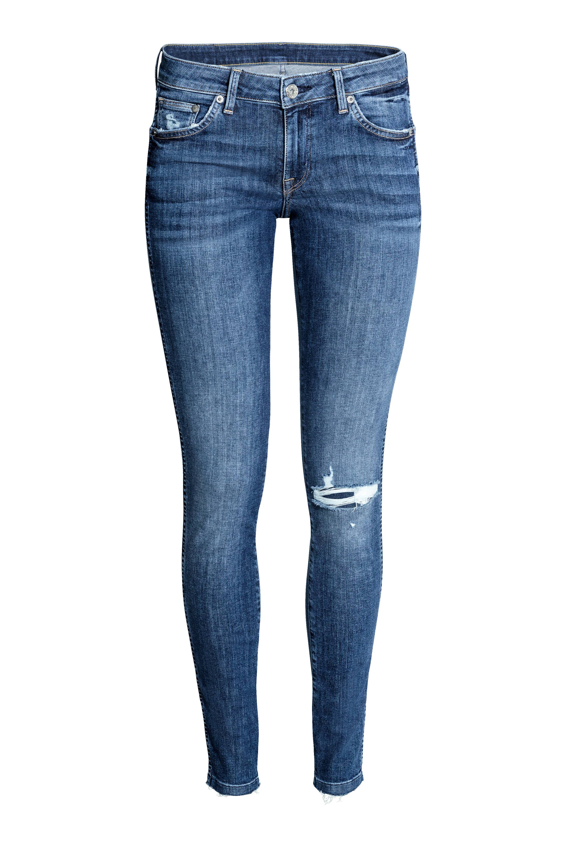 Agrandir l'image: Super Skinny Low Jeans - Bleu denim trashed - FEMME | H&M FR 1