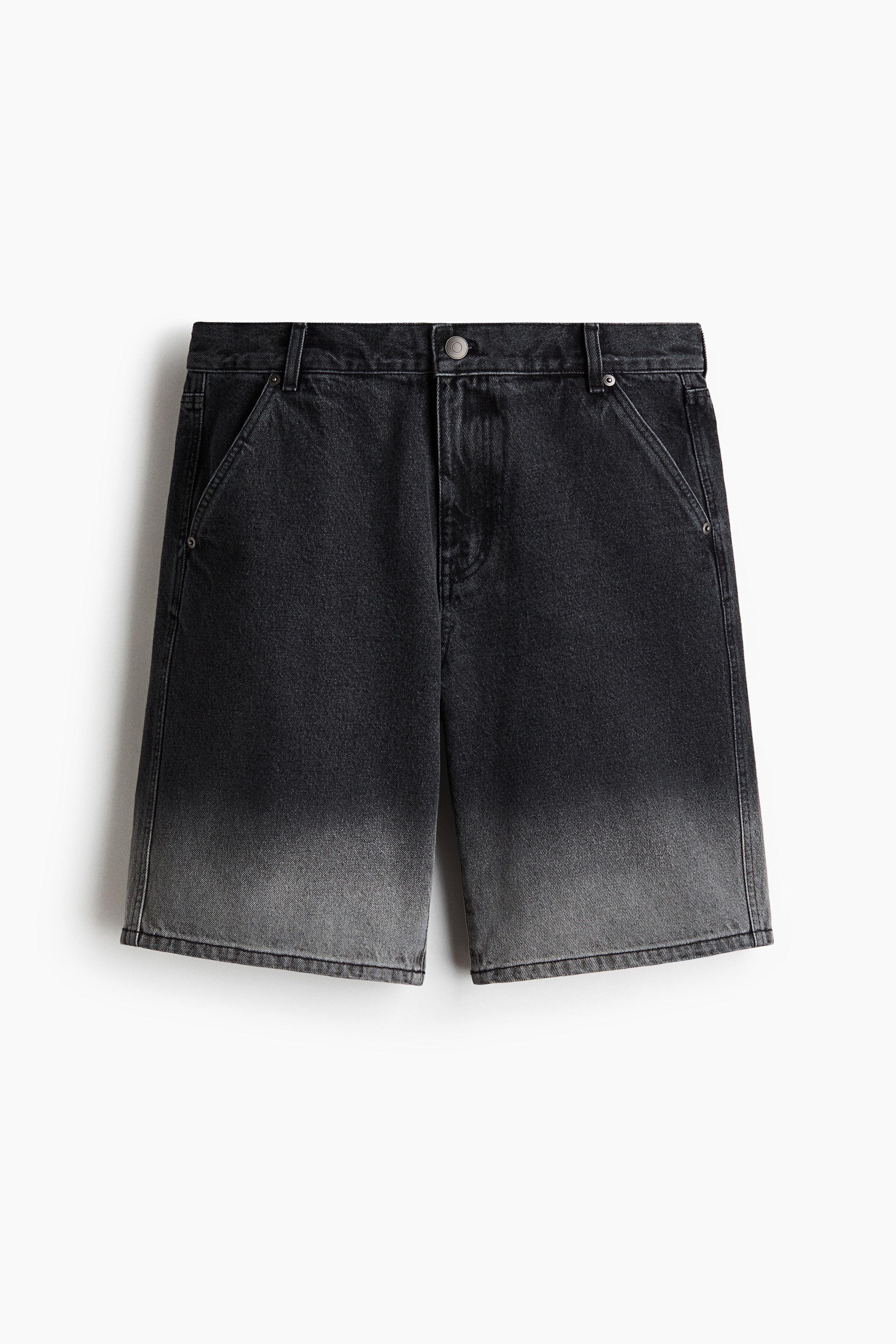 Loose Fit Denim shorts - Denim black/Denim blue