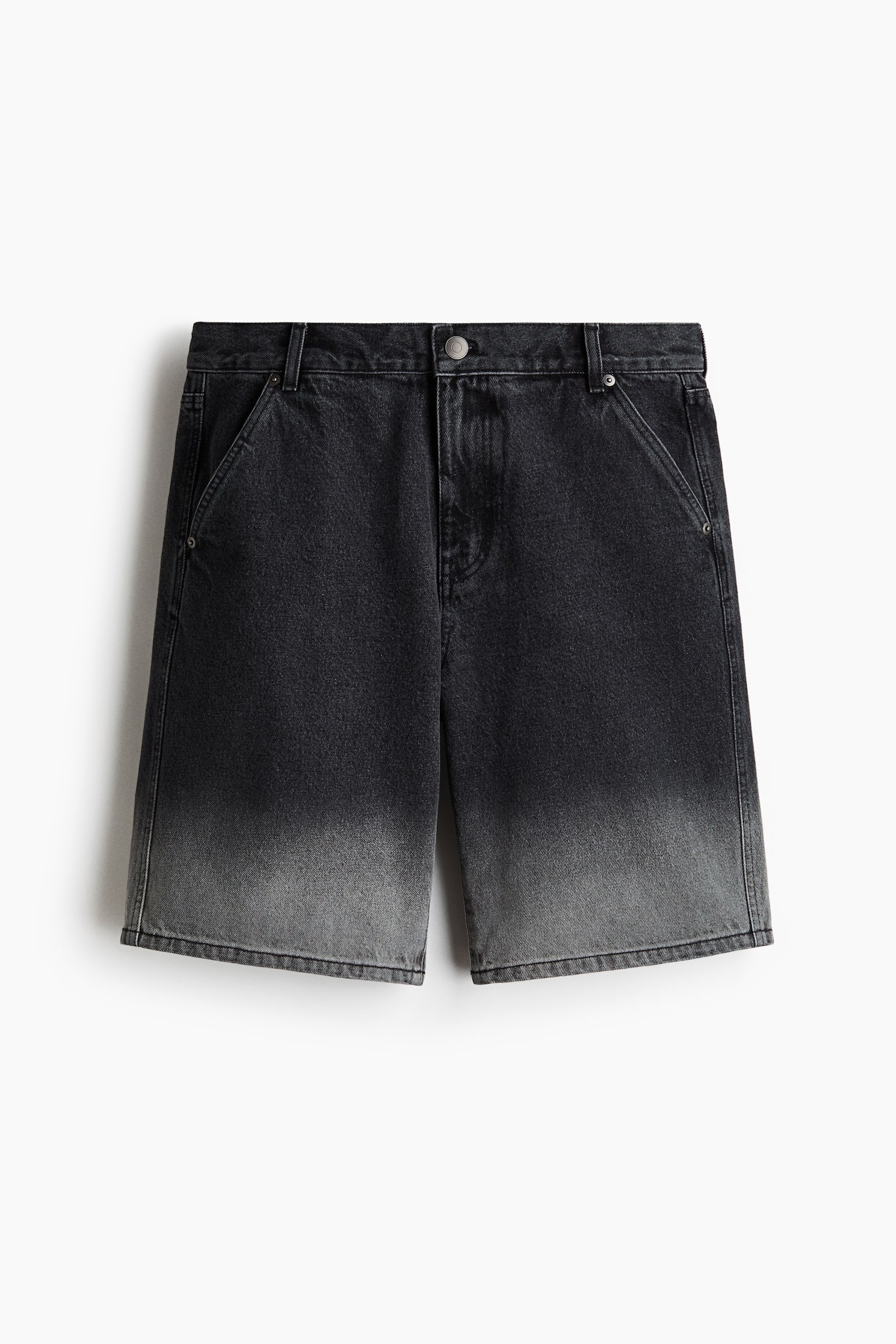 Quần short denim Loose Fit - Màu đen denim - 1