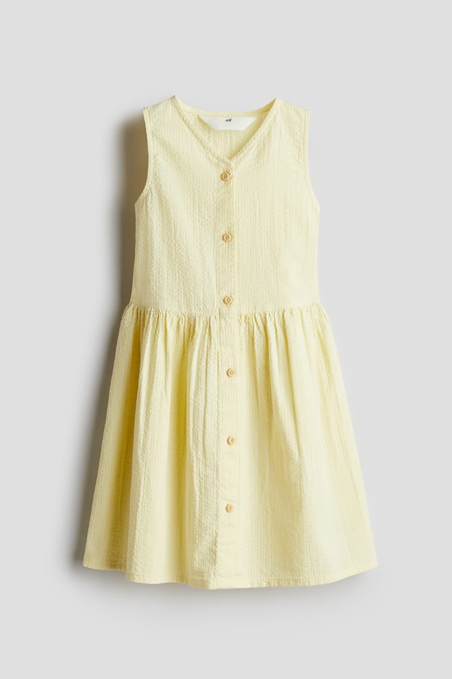 Cotton dress - Light yellow/White/Light beige/Red striped - 1