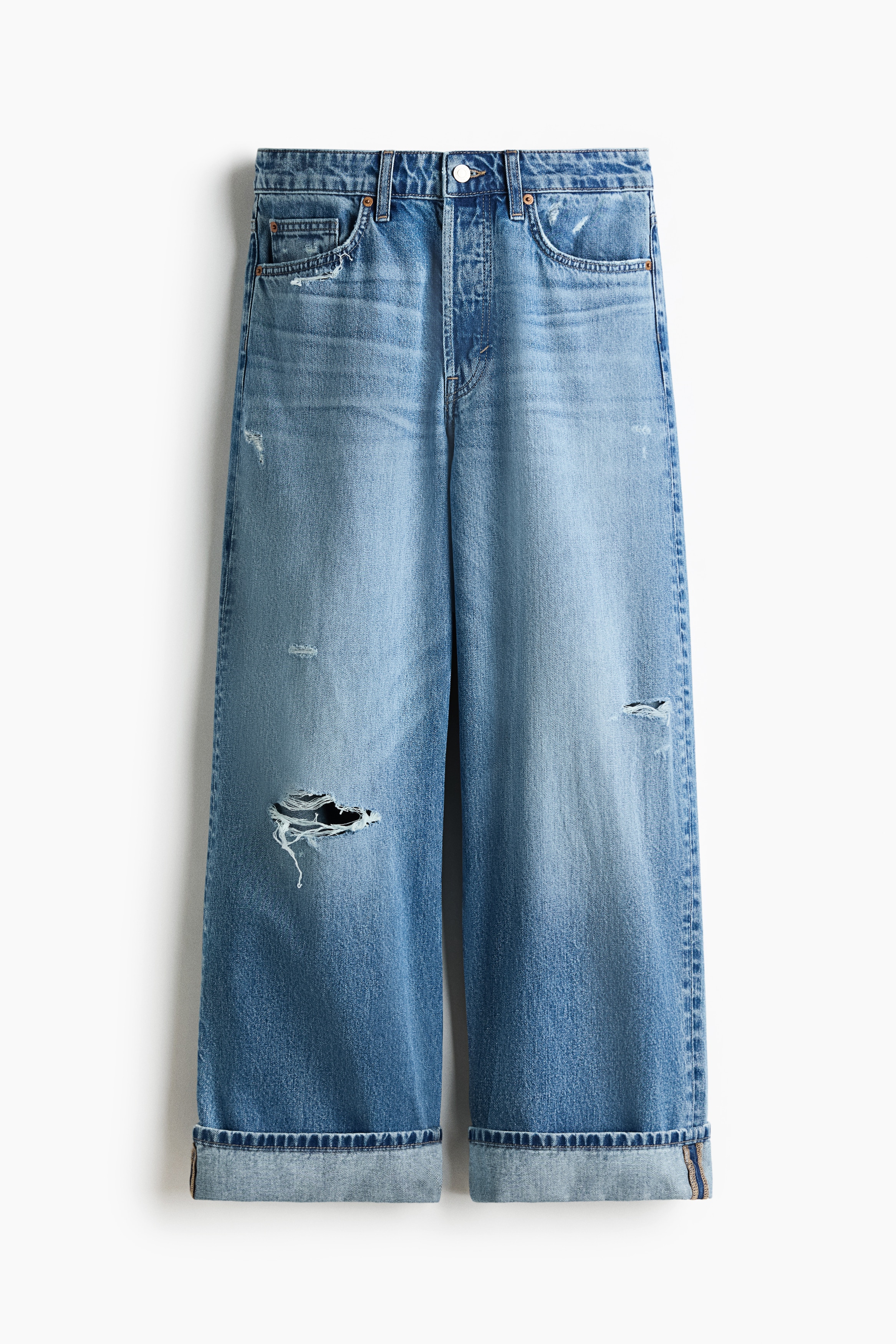 Barrel Regular Waist Ankle Jeans - Blu denim
