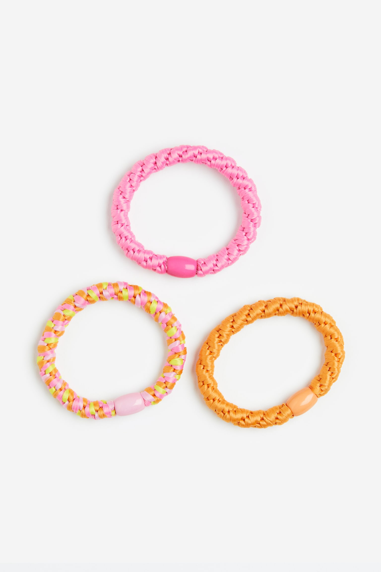 3-pack braided hair elastics - Pink/Orange/Cream/Light pink/Dusty pink/Pink/Purple/Turquoise - 1