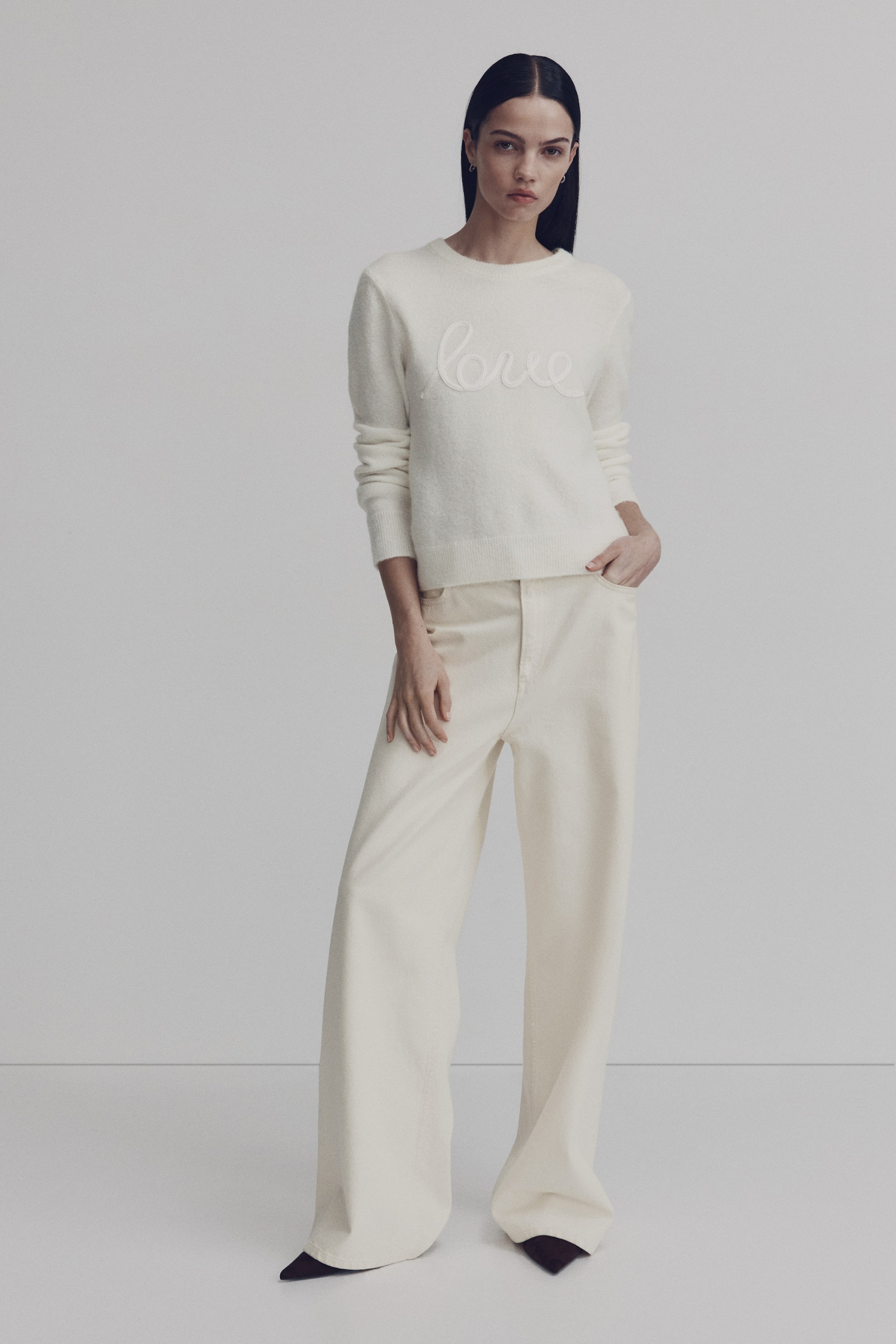 Agrandir l'image: Pull avec application - Blanc/Love - FEMME | H&M BE 2