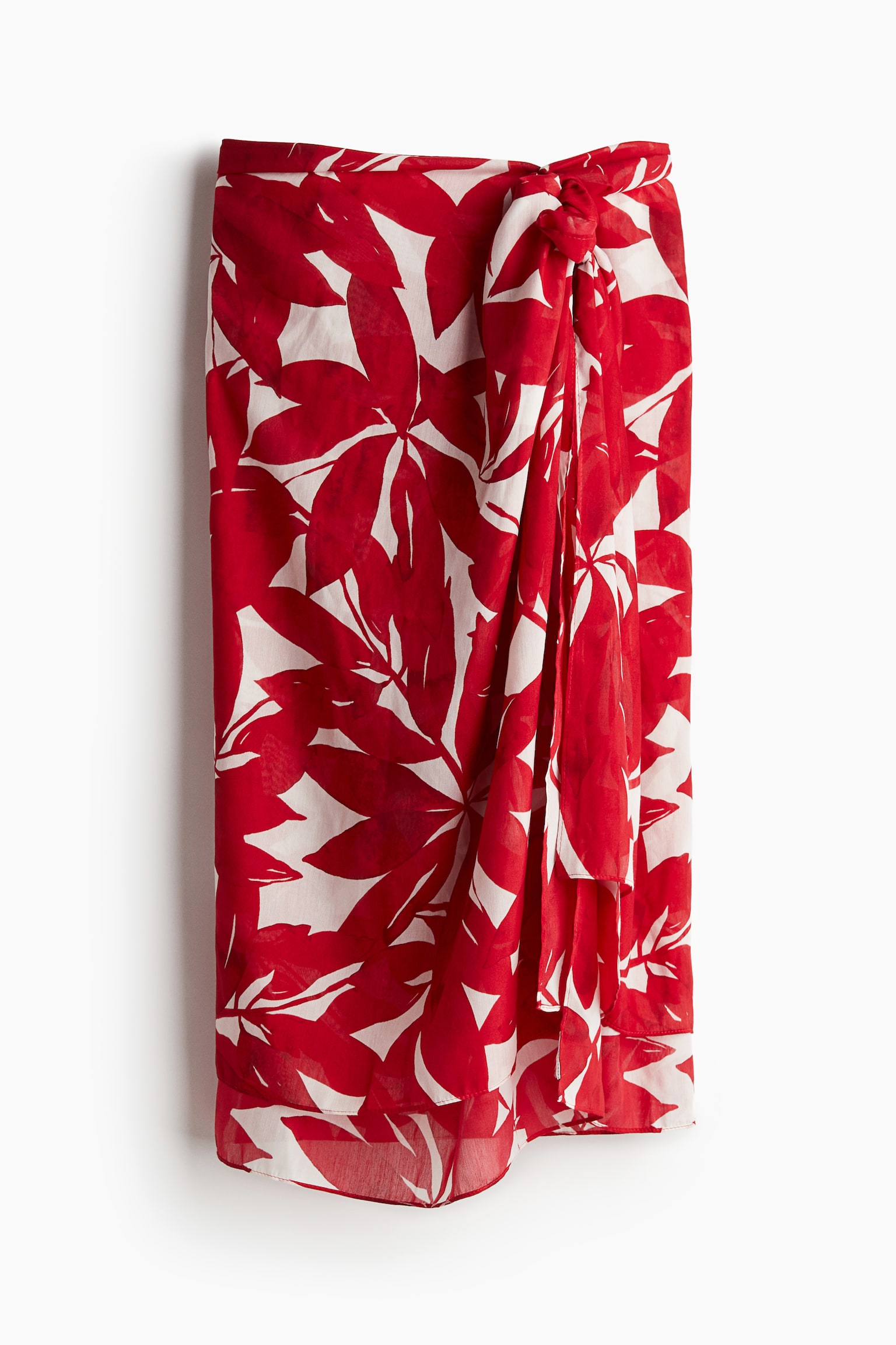 Patterned sarong - White/Red patterned - 2