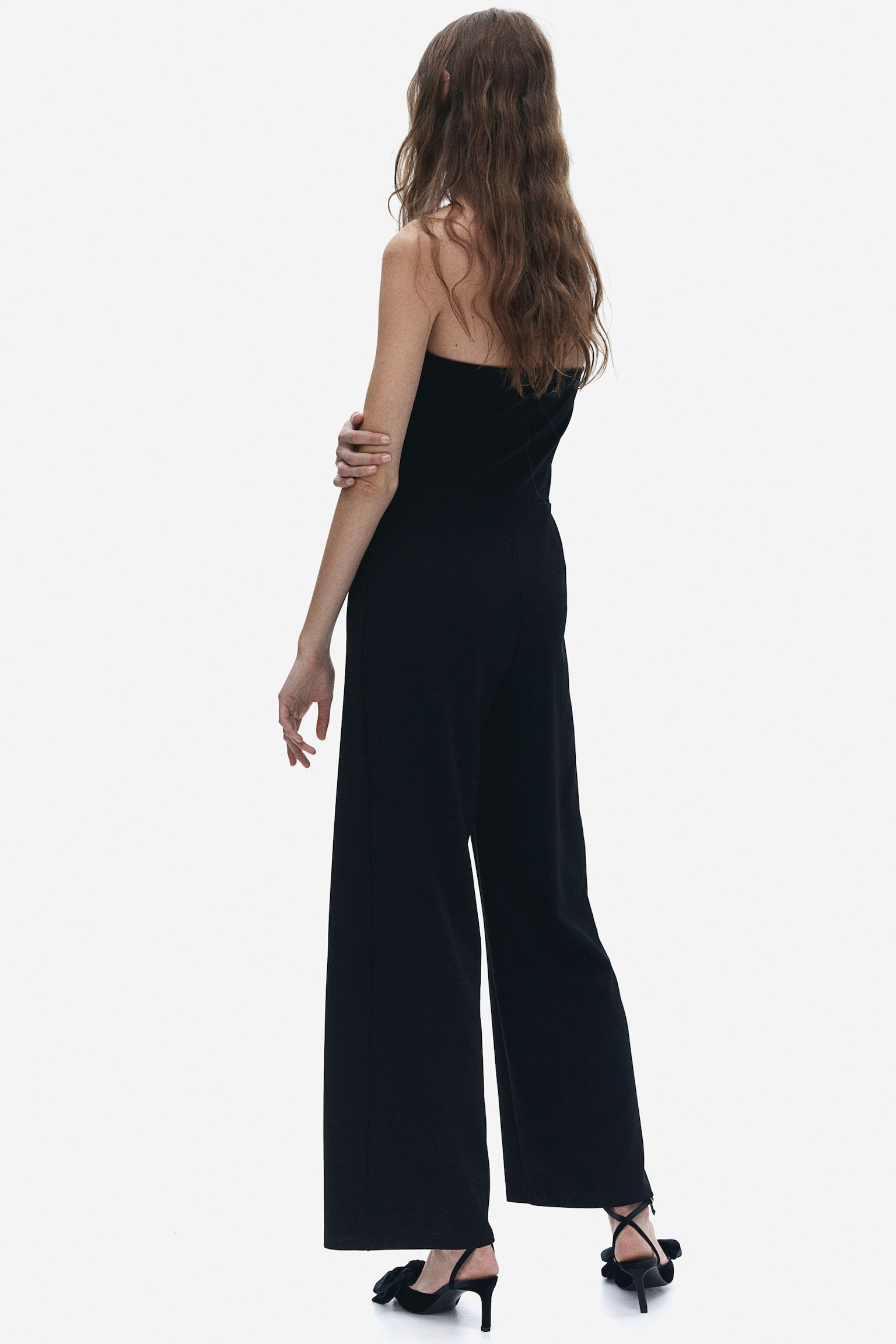 Bow-front bandeau jumpsuit - Black - 4