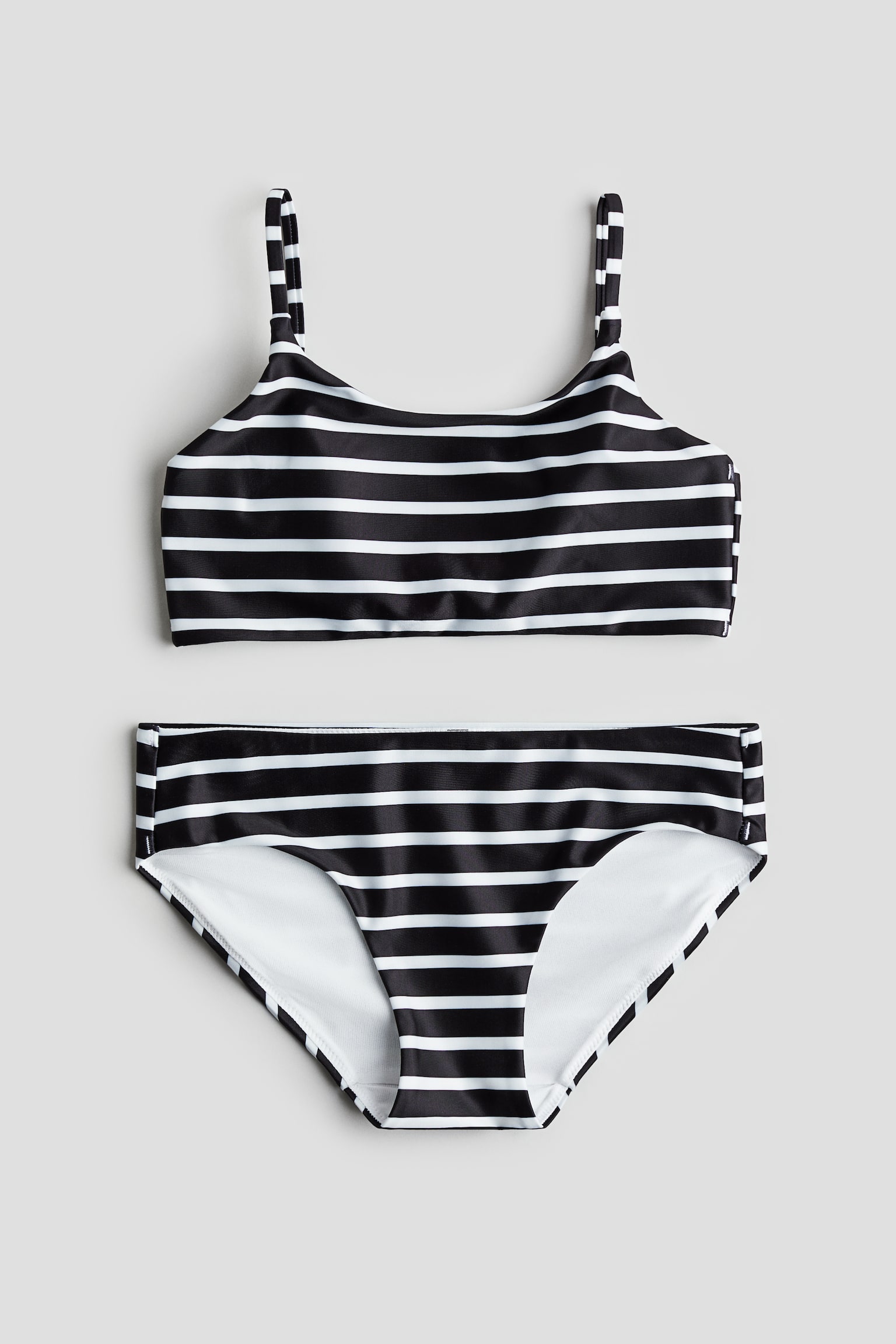 Bikini - Black/White striped/Brown/Light mint green - 1