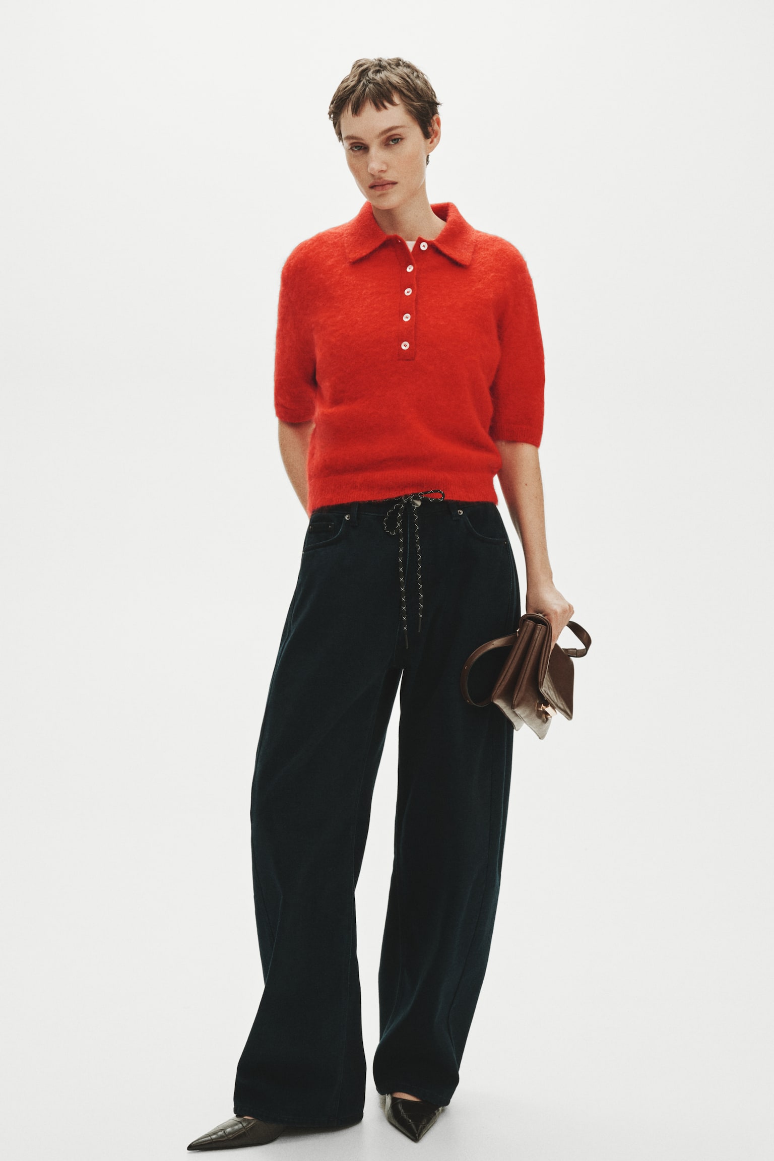 Mohair-blend polo shirt - Red - 4