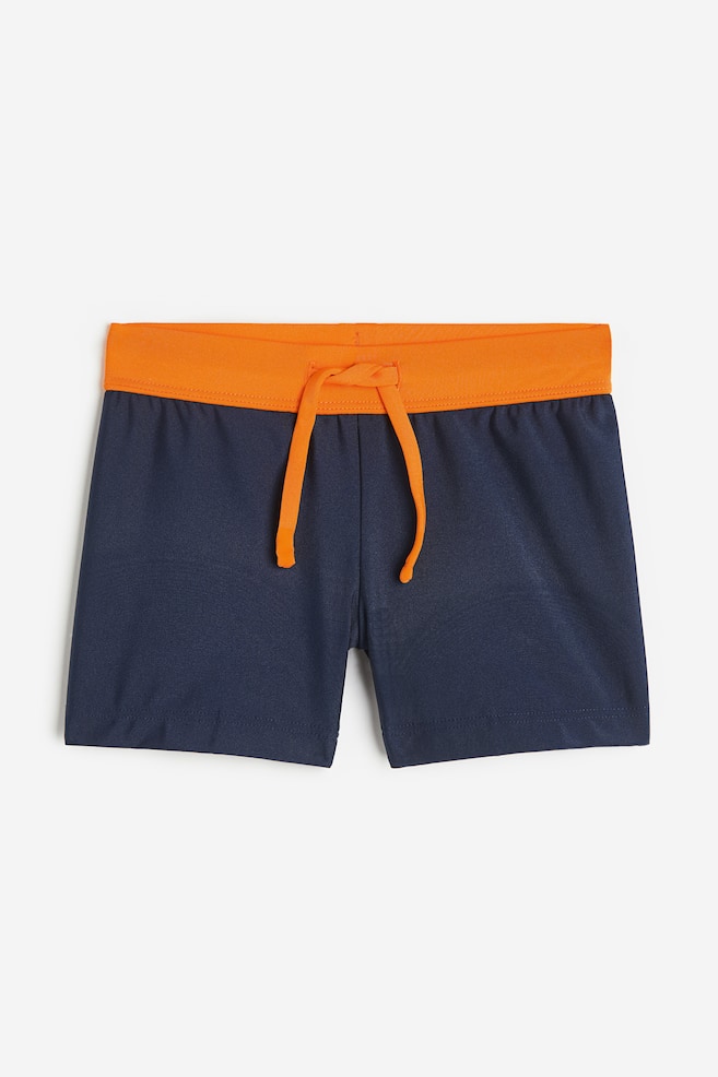 Swimming trunks - Navy blue/Bright orange/Navy blue/Striped - 1