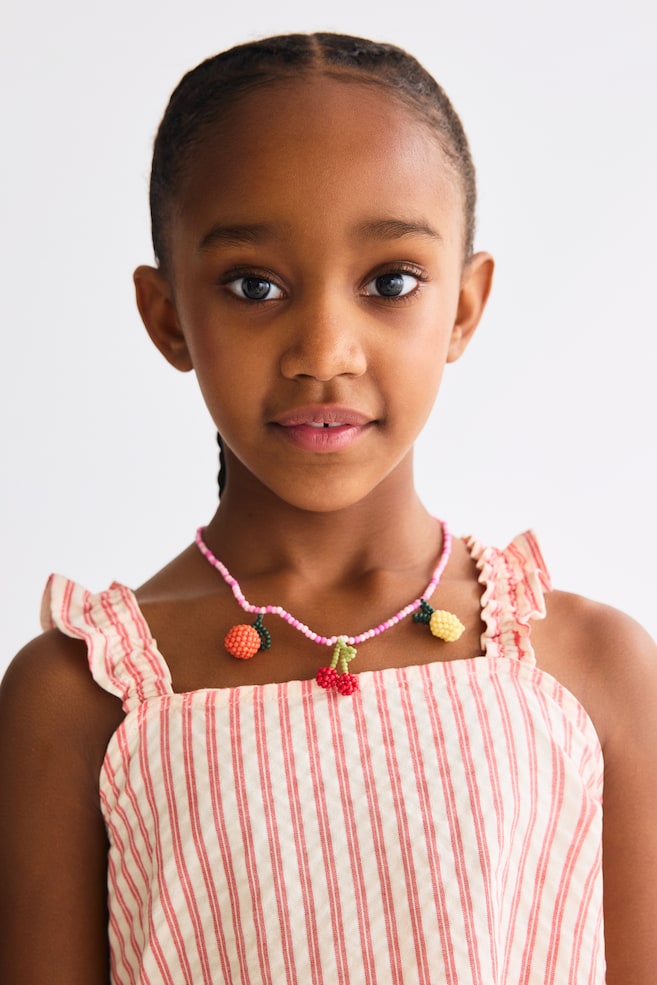 2-piece frill-trimmed cotton set - Red/Beige striped/Multi-coloured/Striped/Light beige - 4