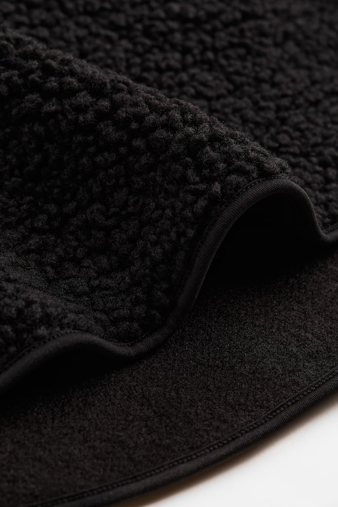 Oversized fleece hoodie - Black/Light beige - 6