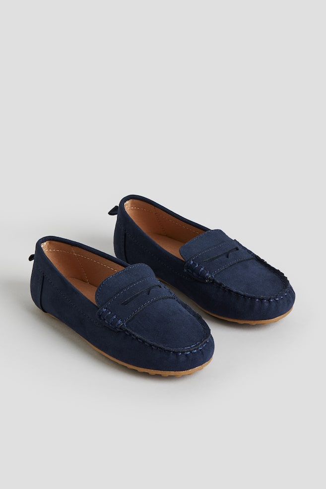 Loafers - Navy blue/Light beige - 1
