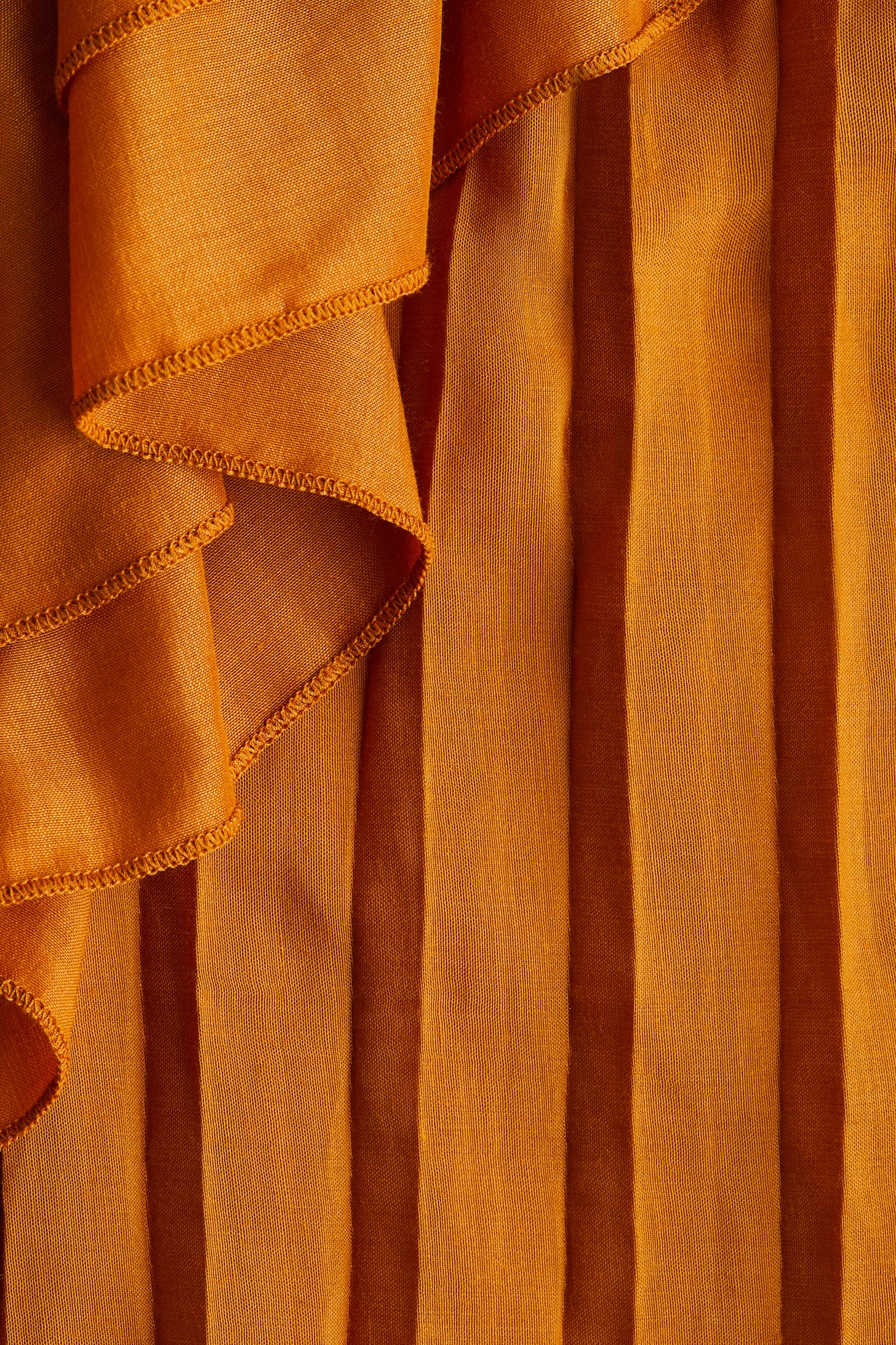 Pleated flounce-detail blouse - Dark yellow/Black - 6