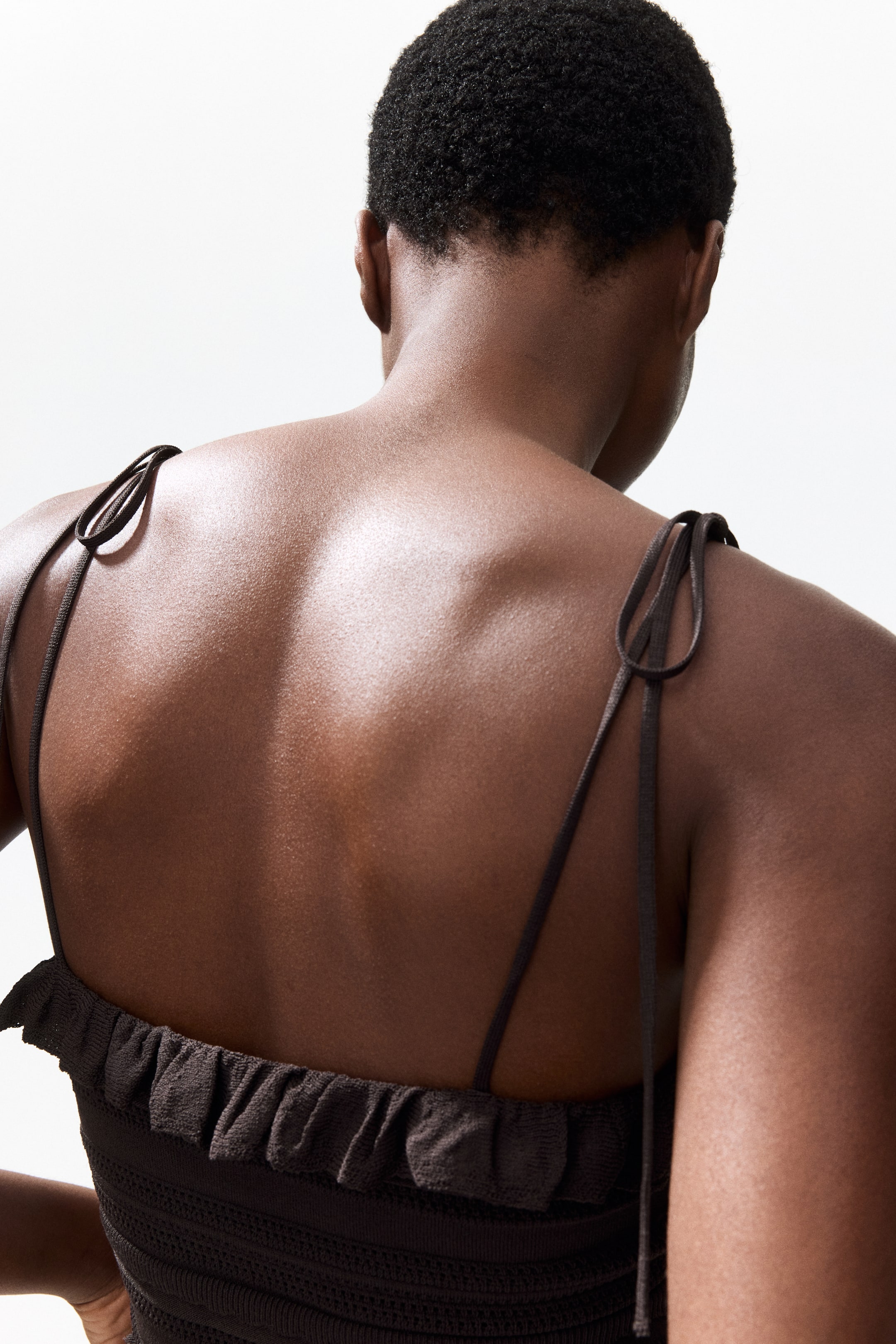 Pointelle-Knit Tie-Strap Top