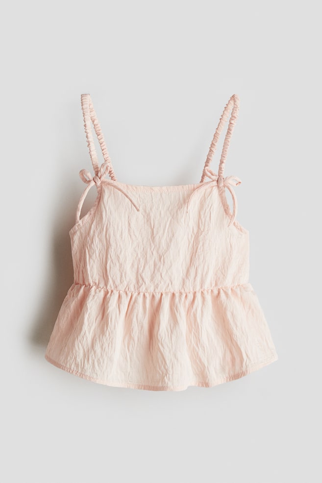 Bow-detail peplum top - Powder pink/Cream - 1