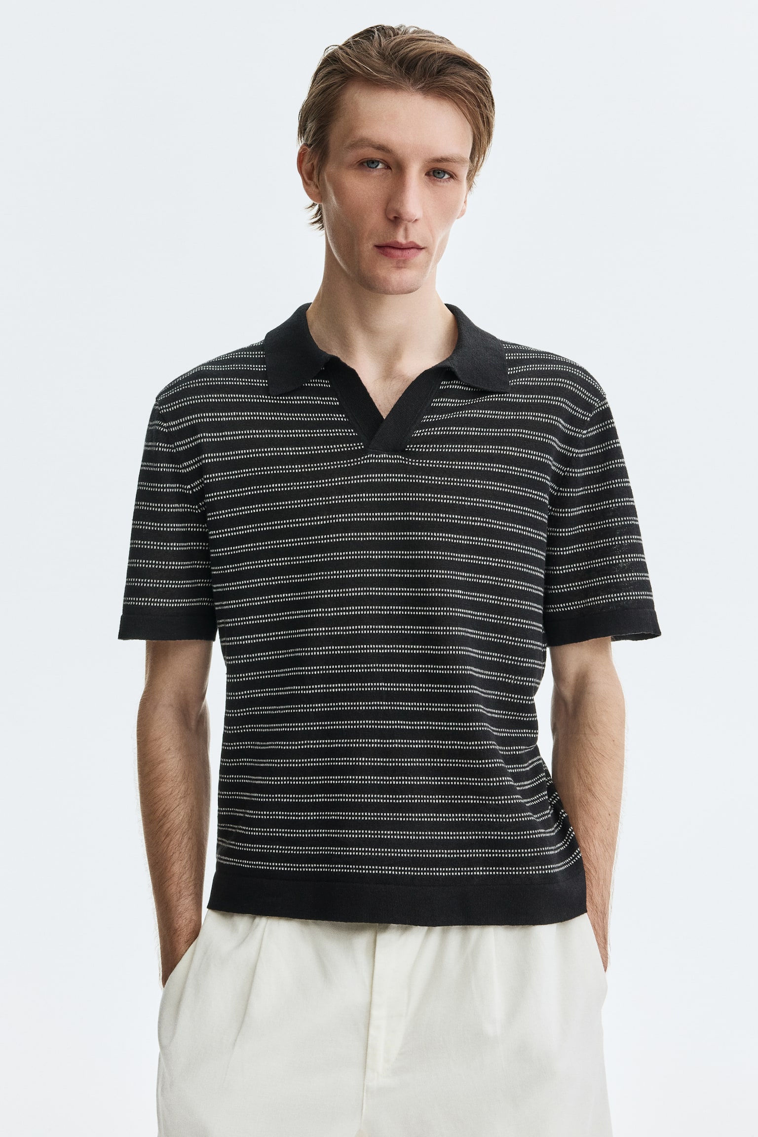 Regular Fit Linen-blend polo shirt - 1