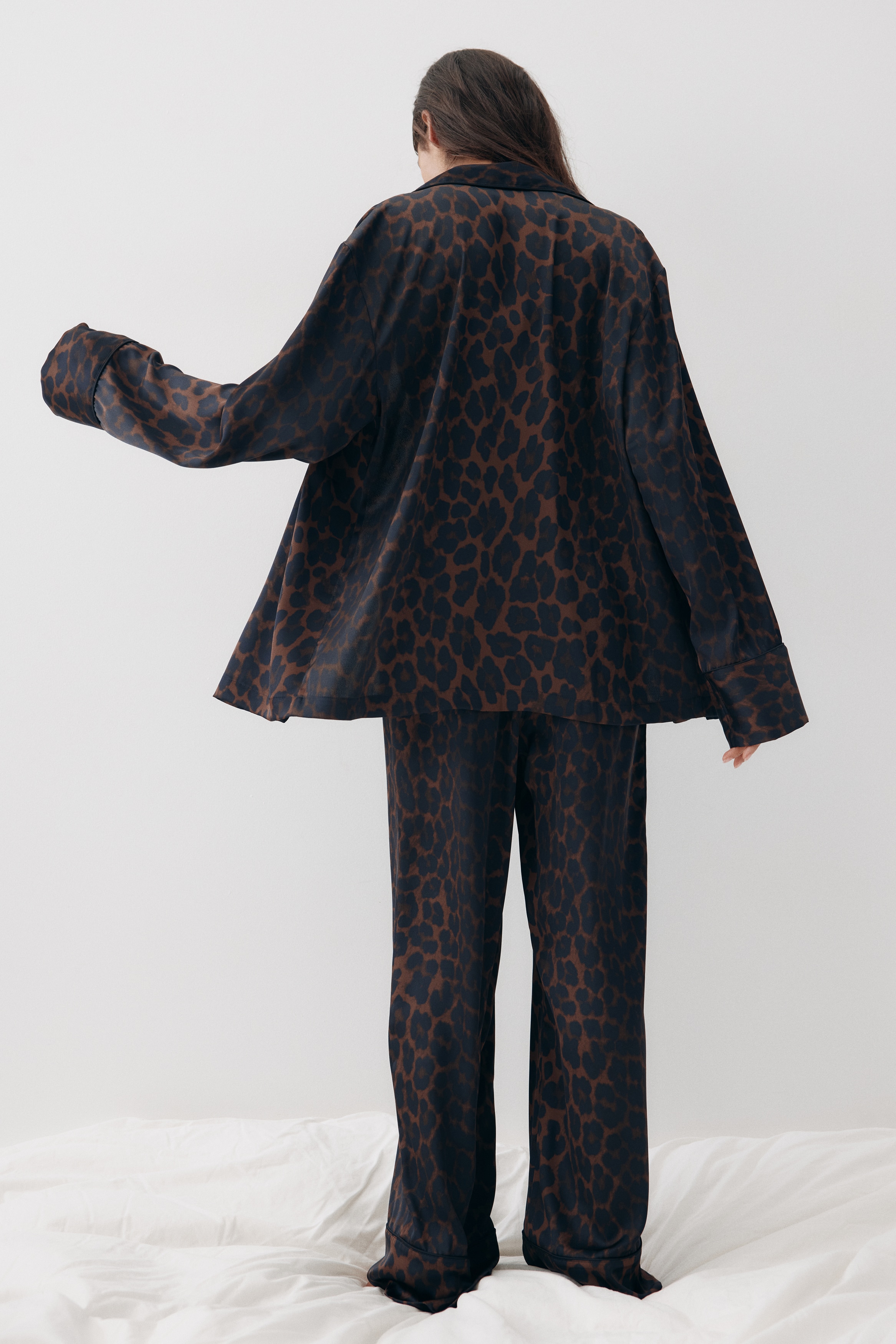 Women's Black Satin pyjamas | H&M IN