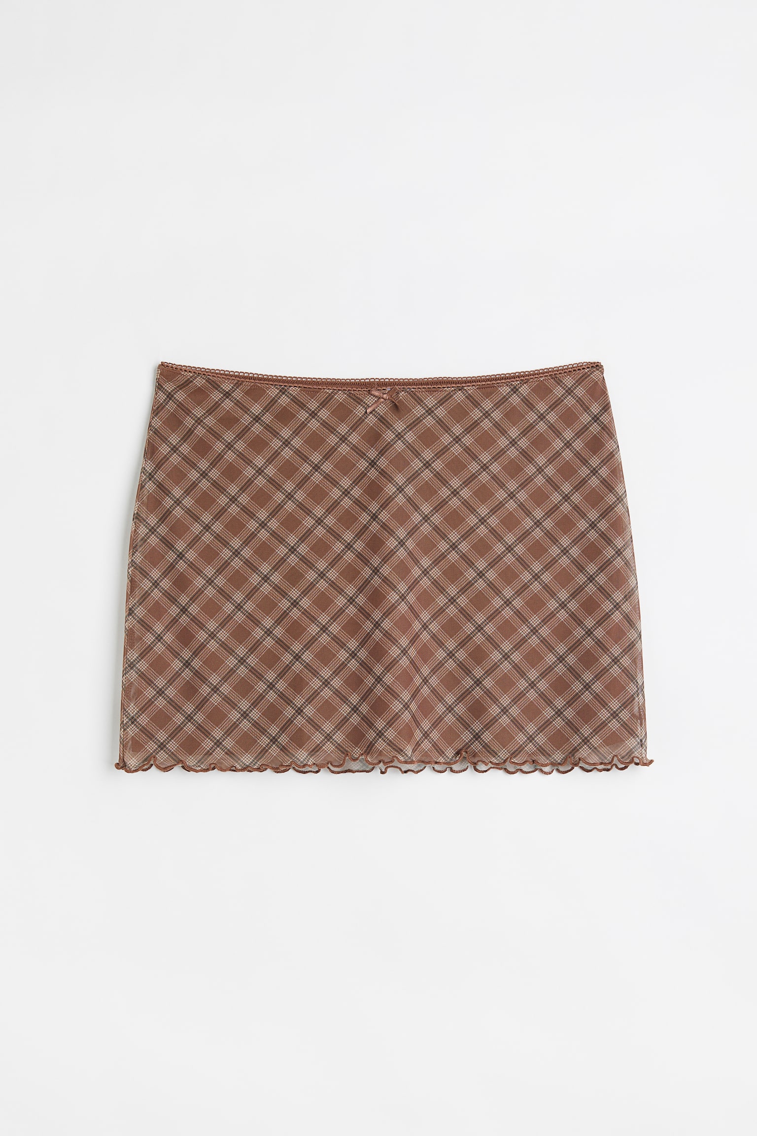 Mesh Mini Skirt - Brown/Check/Cream/Brown check/Black/Small flowers - 1