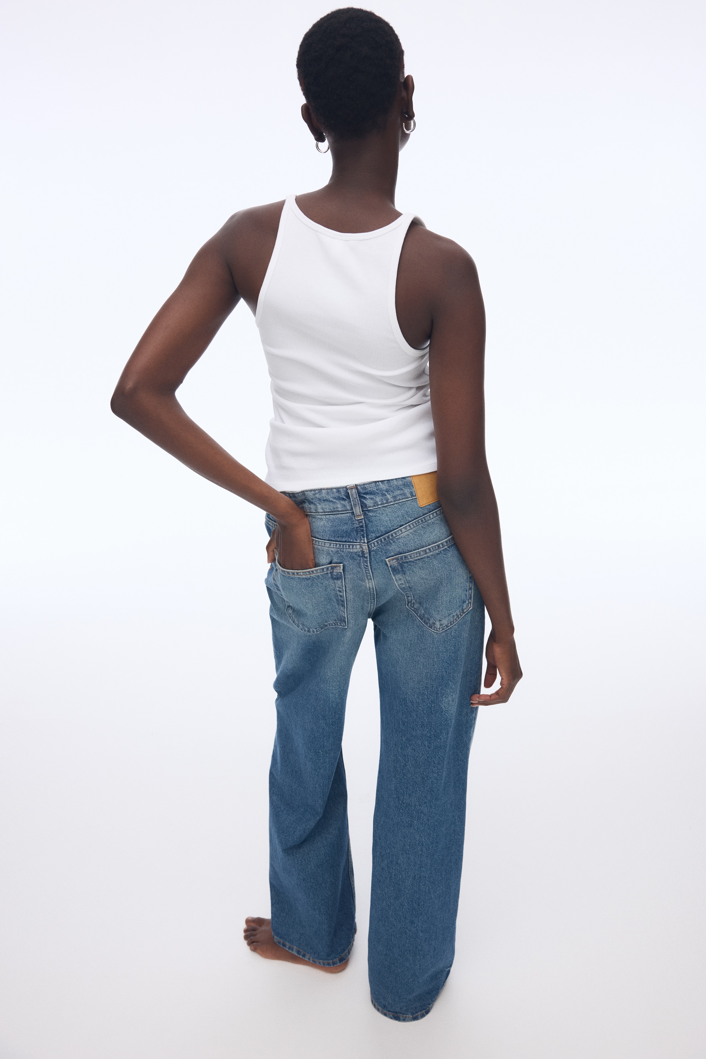 Rib-knit vest top