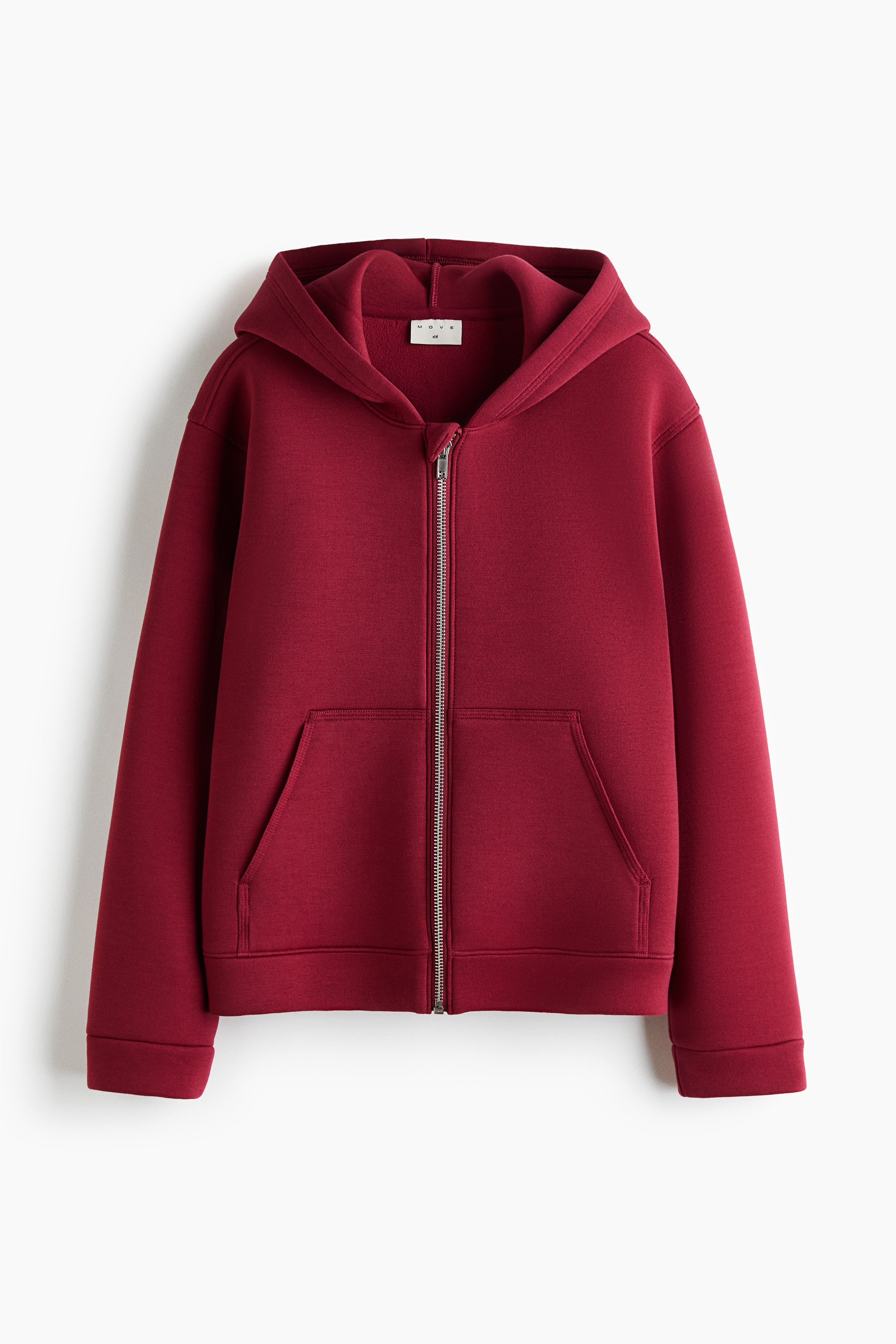 Wärmende Sport-Hoodiejacke aus Scuba - Dunkelrot/Schwarz
