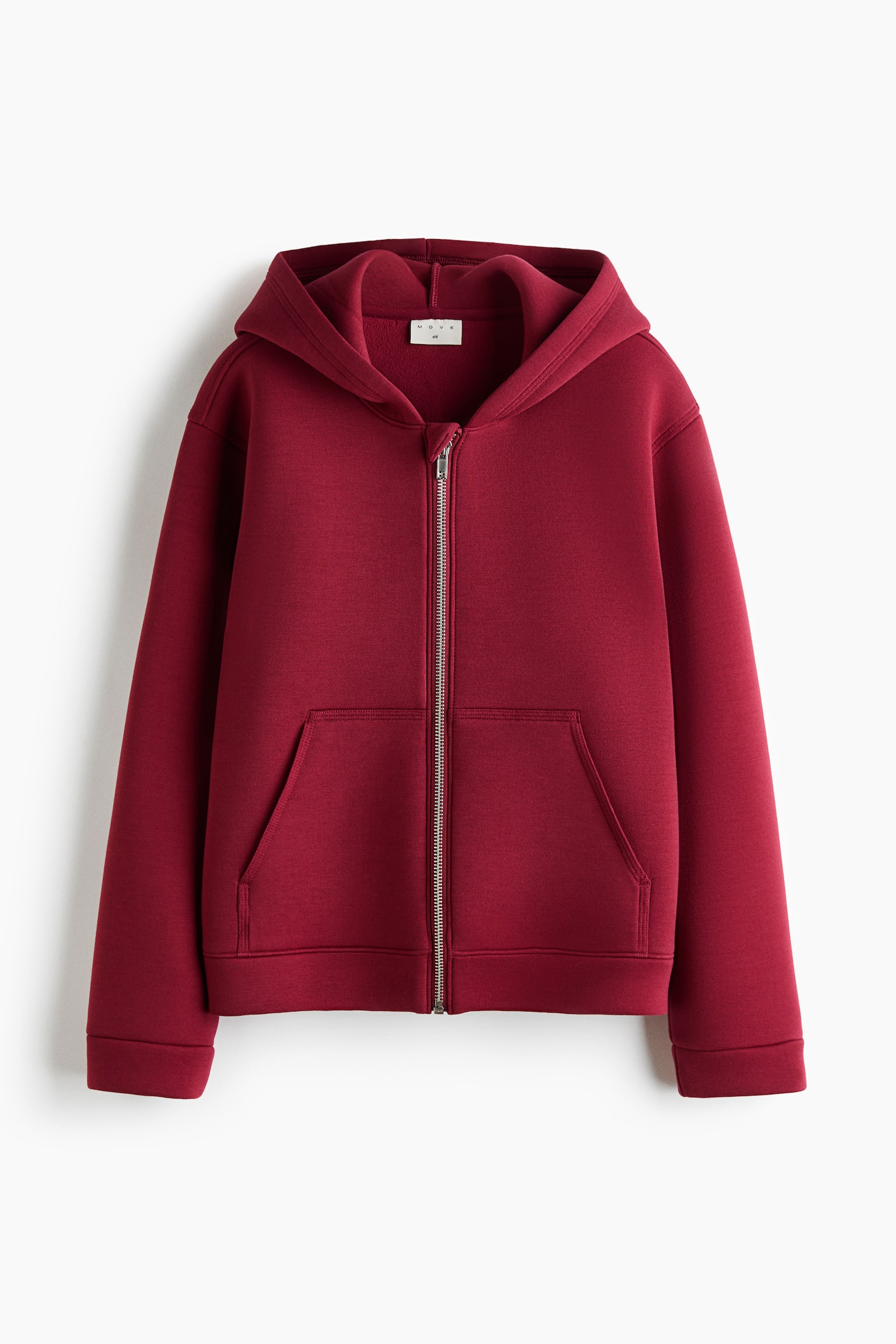 Warming scuba sports zip-through hoodie - Dark red/Black - 1