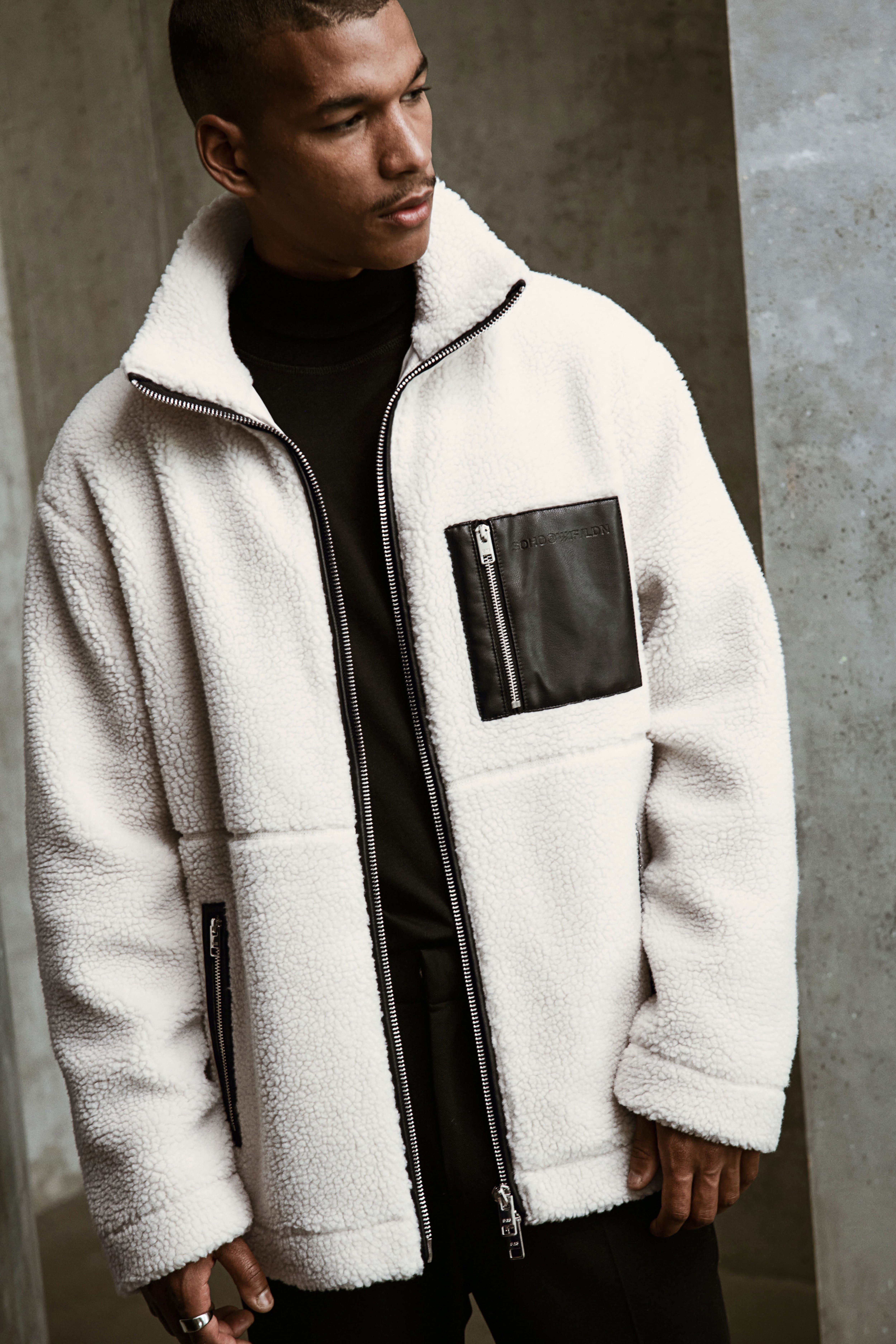 H&m fleece coat hotsell