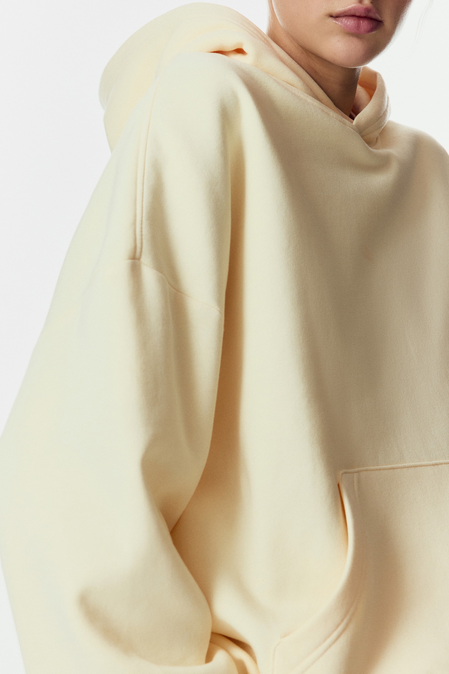 후드티 - 라이트 옐로/라이트 그레이 멜란지/블랙/다크 브라운/카키 그린/라이트 베이지/그레이 - 3