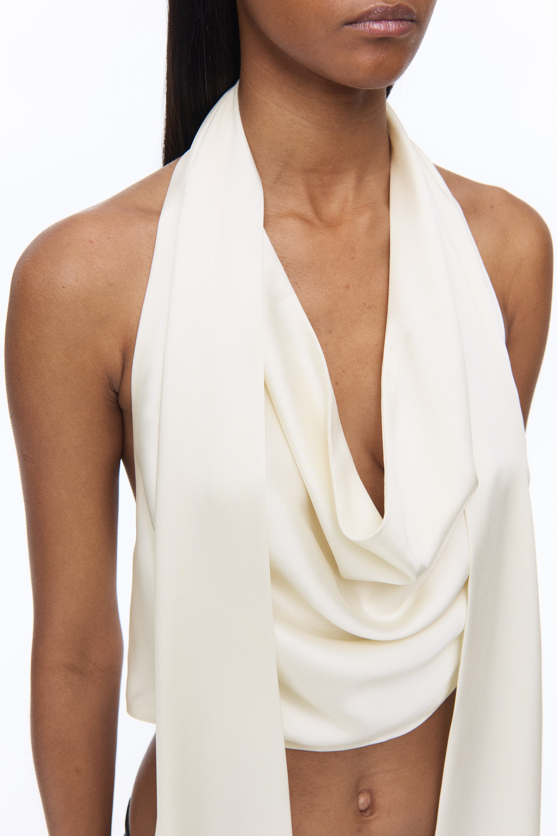 Satin Halterneck Crop Top