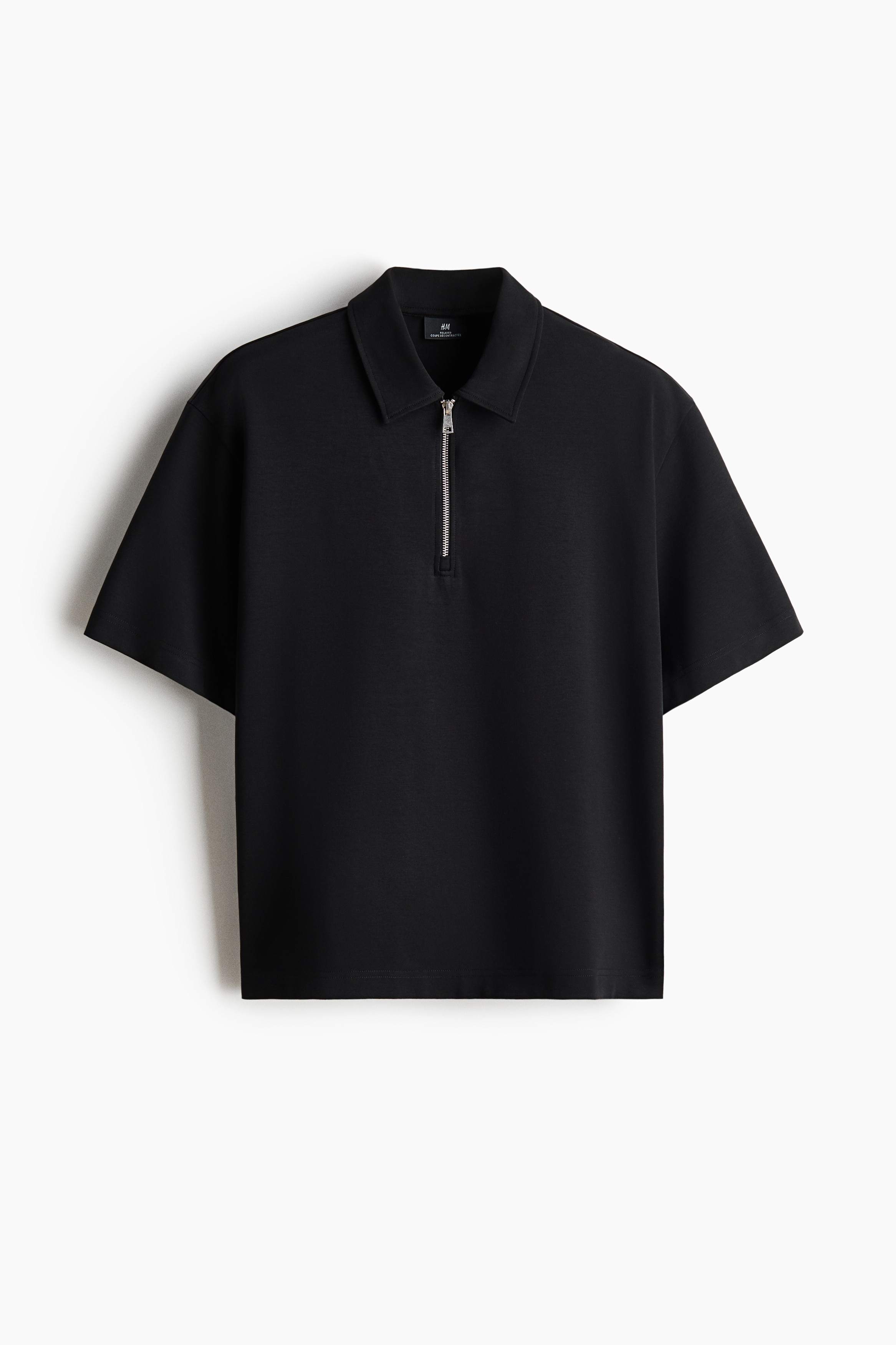 Áo polo Relaxed Fit - Màu đen/Màu kem