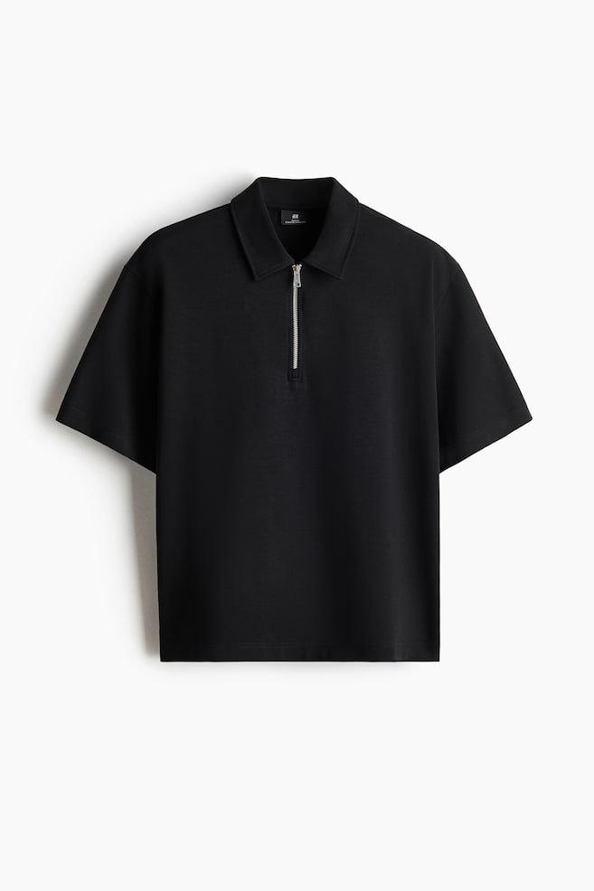 Relaxed-Fit Polo Shirt - Black/Cream/Beige - 1