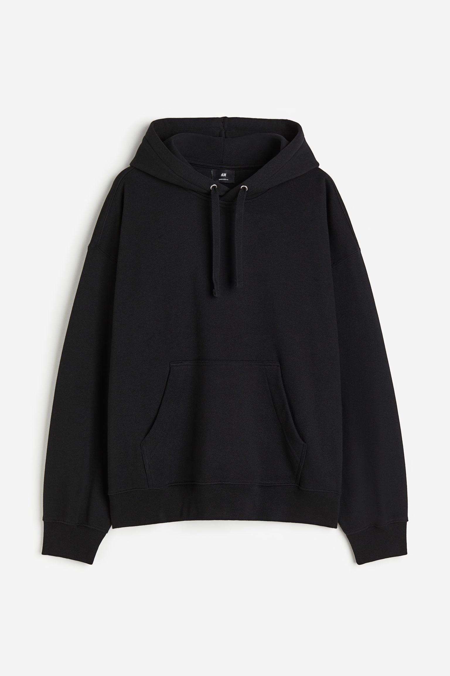 Oversized Fit Cotton hoodie - Black - 1