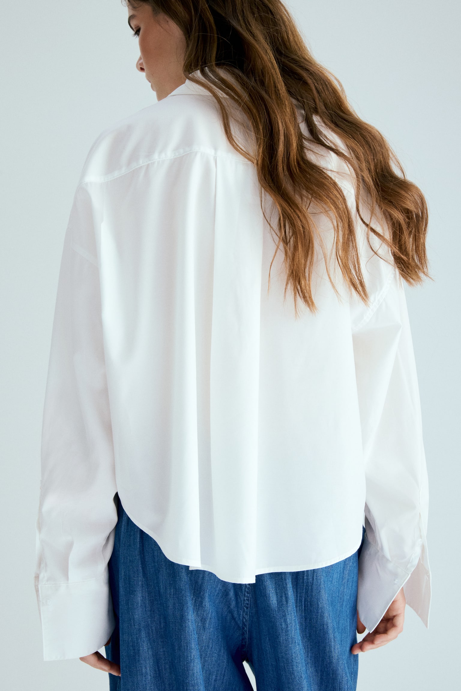 Loose-fit shirt - White/Blue/White striped - 7
