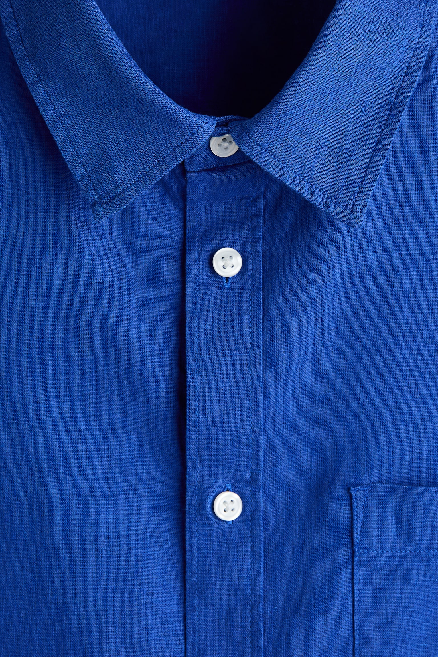 Regular Fit Linen-blend shirt - Bright blue/Burgundy/Dark green/White/Beige/Light blue - 3