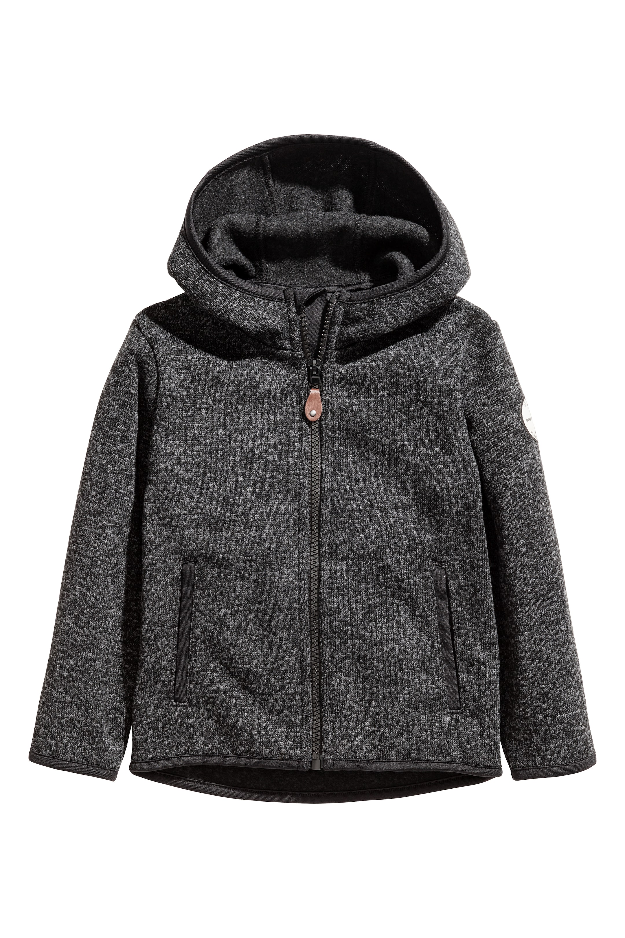 View larger image: Knitted fleece jacket - Dark grey marl - Kids | H&M GB 1