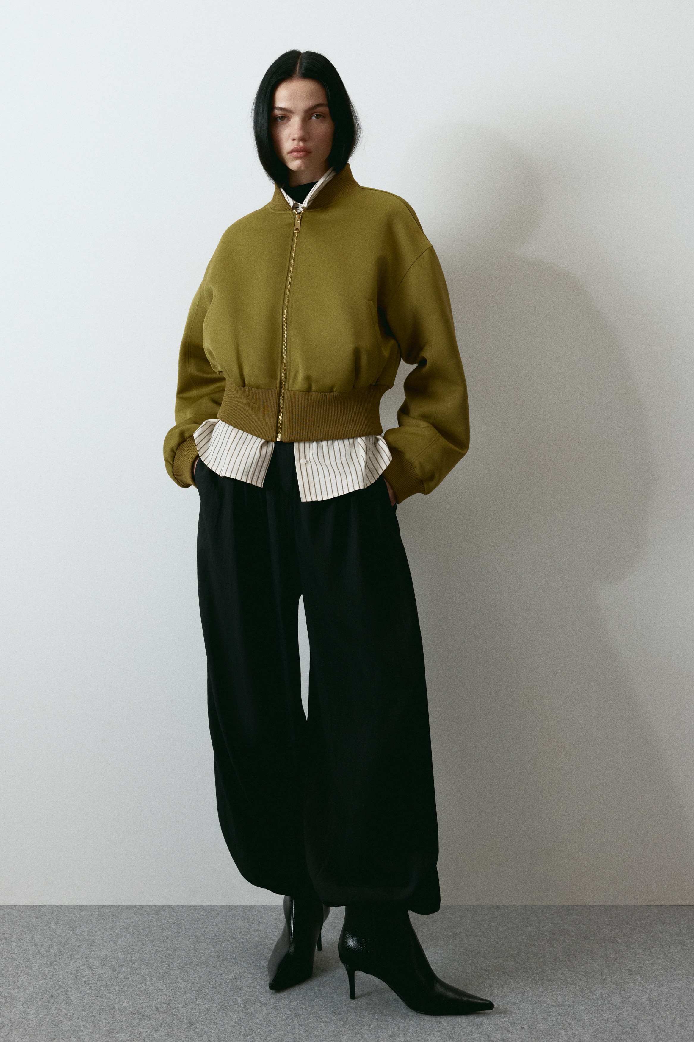 Bomber - Oliva dorato/Marrone scuro