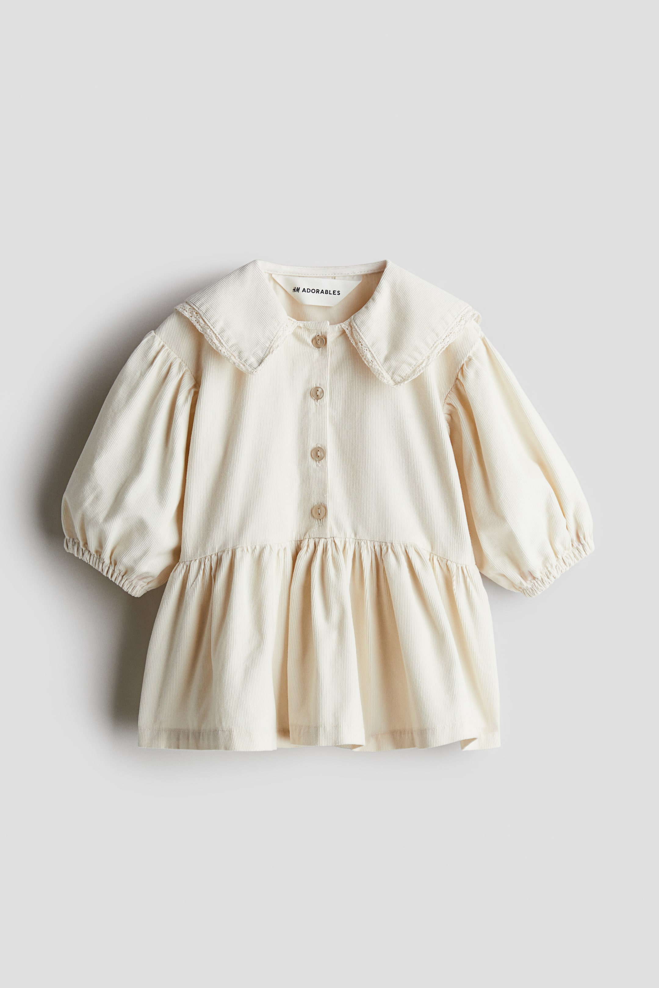 Corduroy cotton dress - Light beige - Kids | H&M GB 4